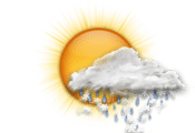 Soleado con algunas nubes con posibles con lluvia y nieve