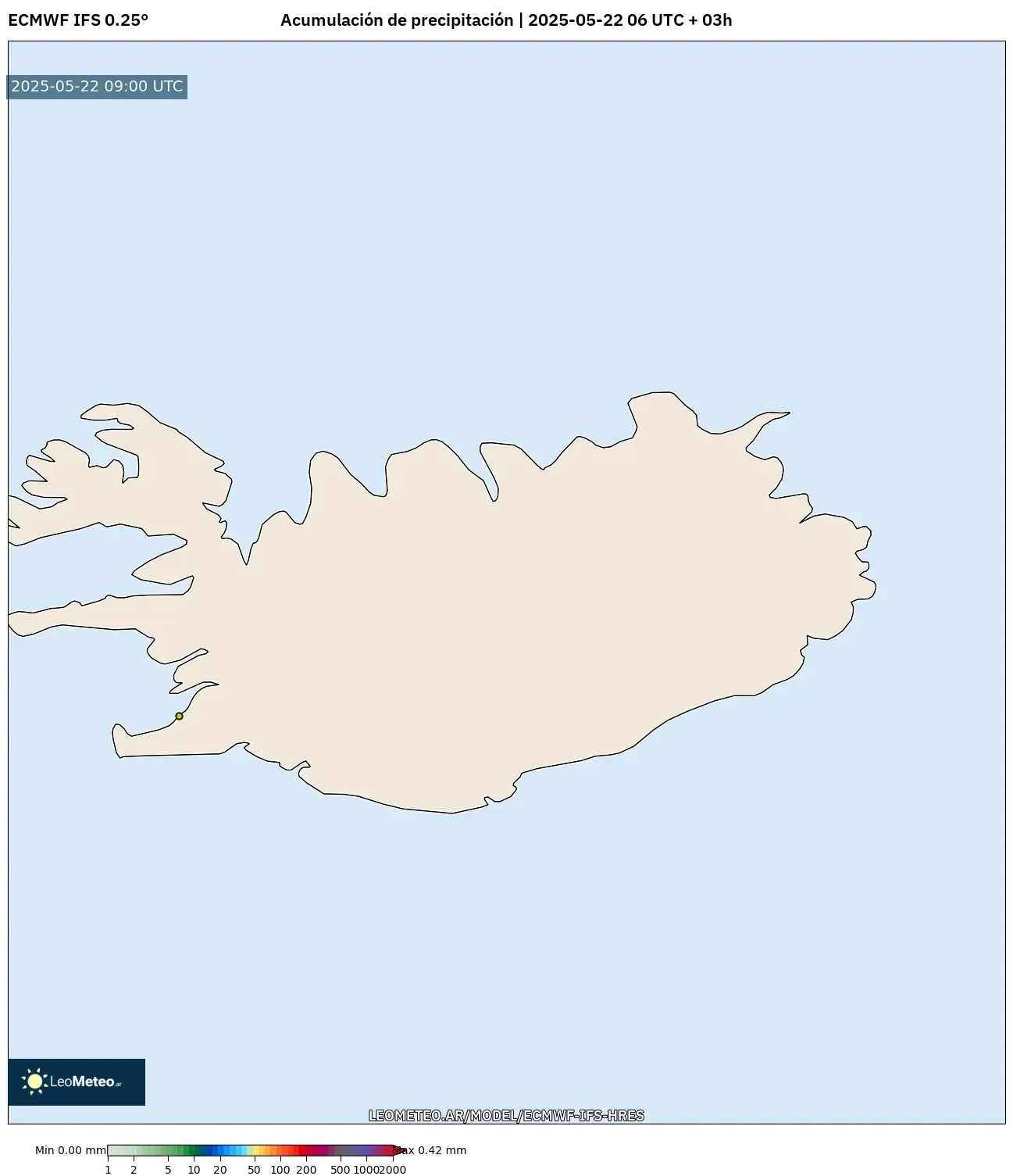 ECMWF IFS 0.25° model - Islandia, Acumulación de precipitación ECMWF IFS 0.25° model - Islandia, Acumulación de precipitación