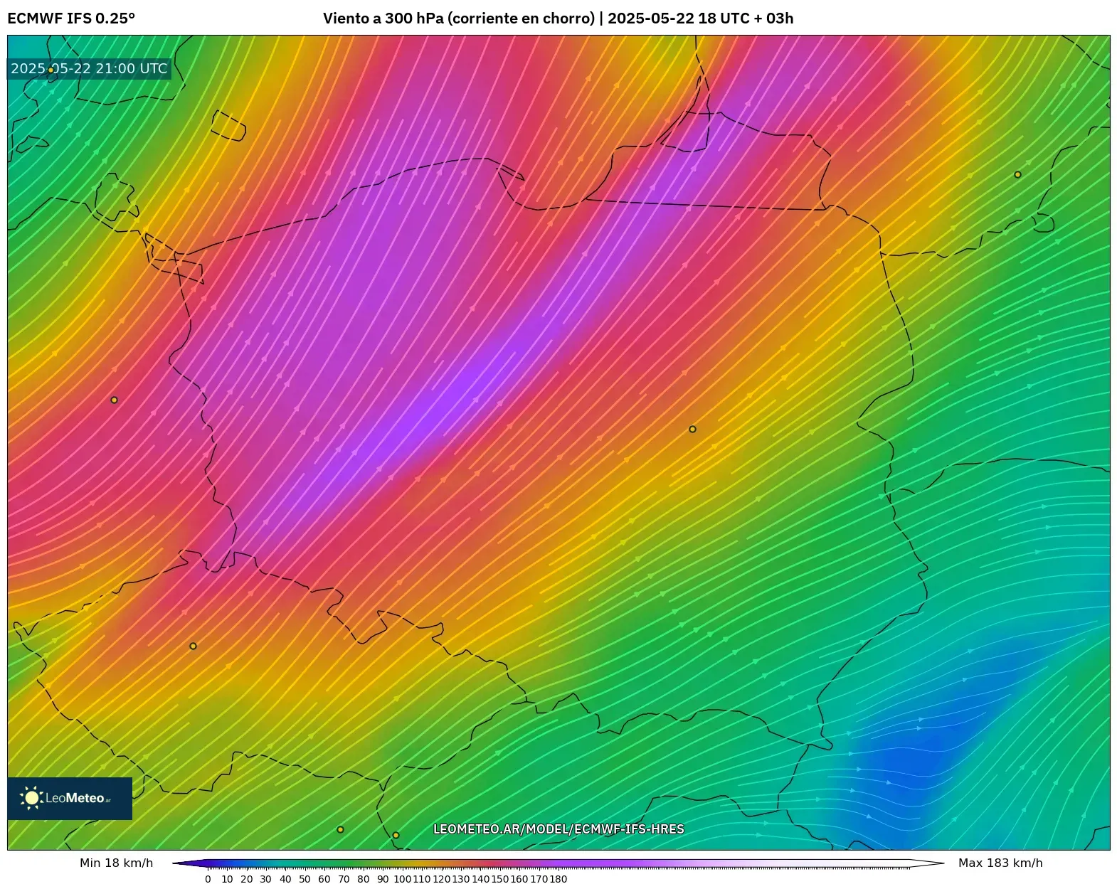 ECMWF IFS 0.25° model - Polonia, Viento a 300 hPa (corriente en chorro) ECMWF IFS 0.25° model - Polonia, Viento a 300 hPa (corriente en chorro)