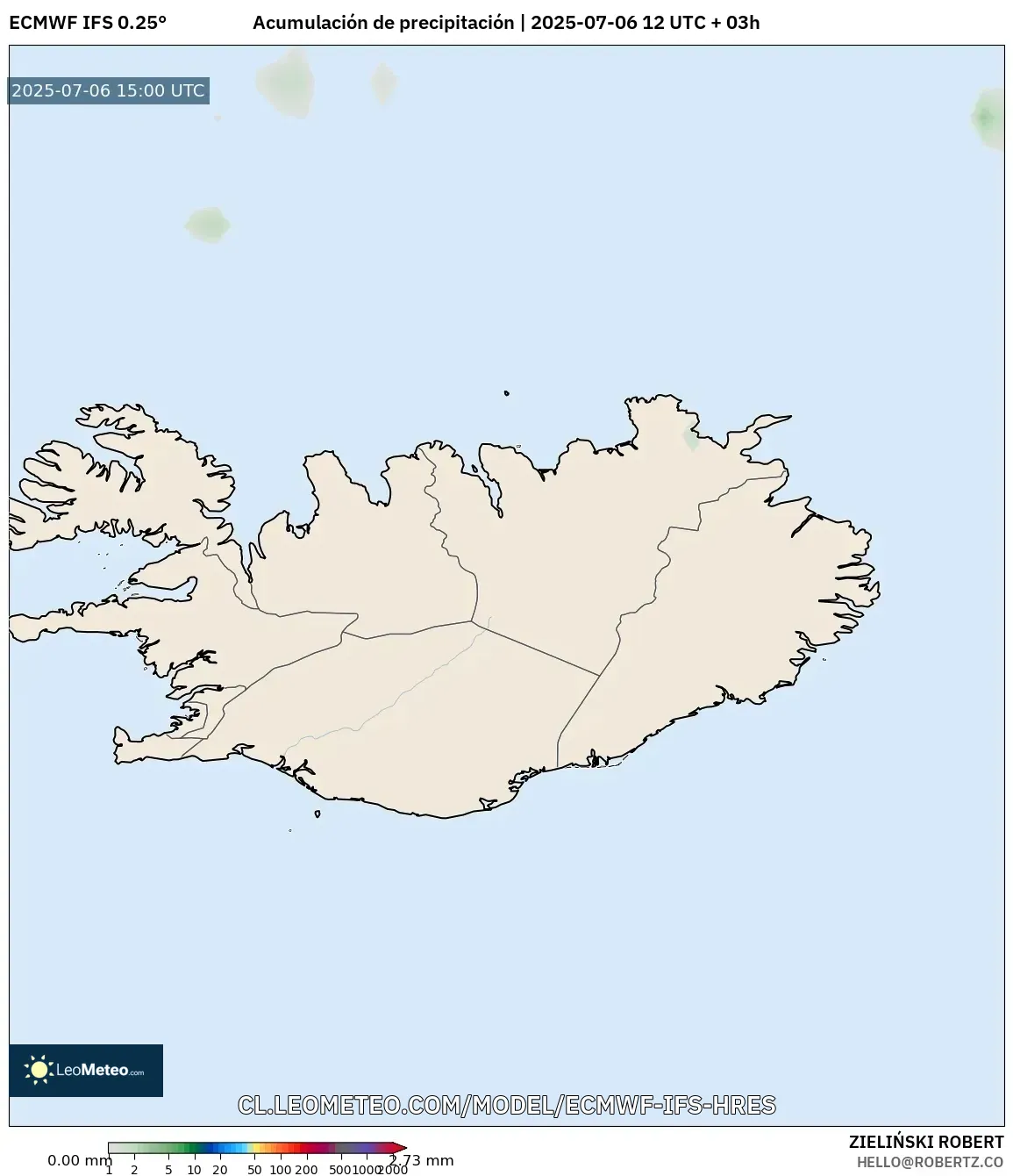 ECMWF IFS 0.25° model - Islandia, Acumulación de precipitación ECMWF IFS 0.25° model - Islandia, Acumulación de precipitación