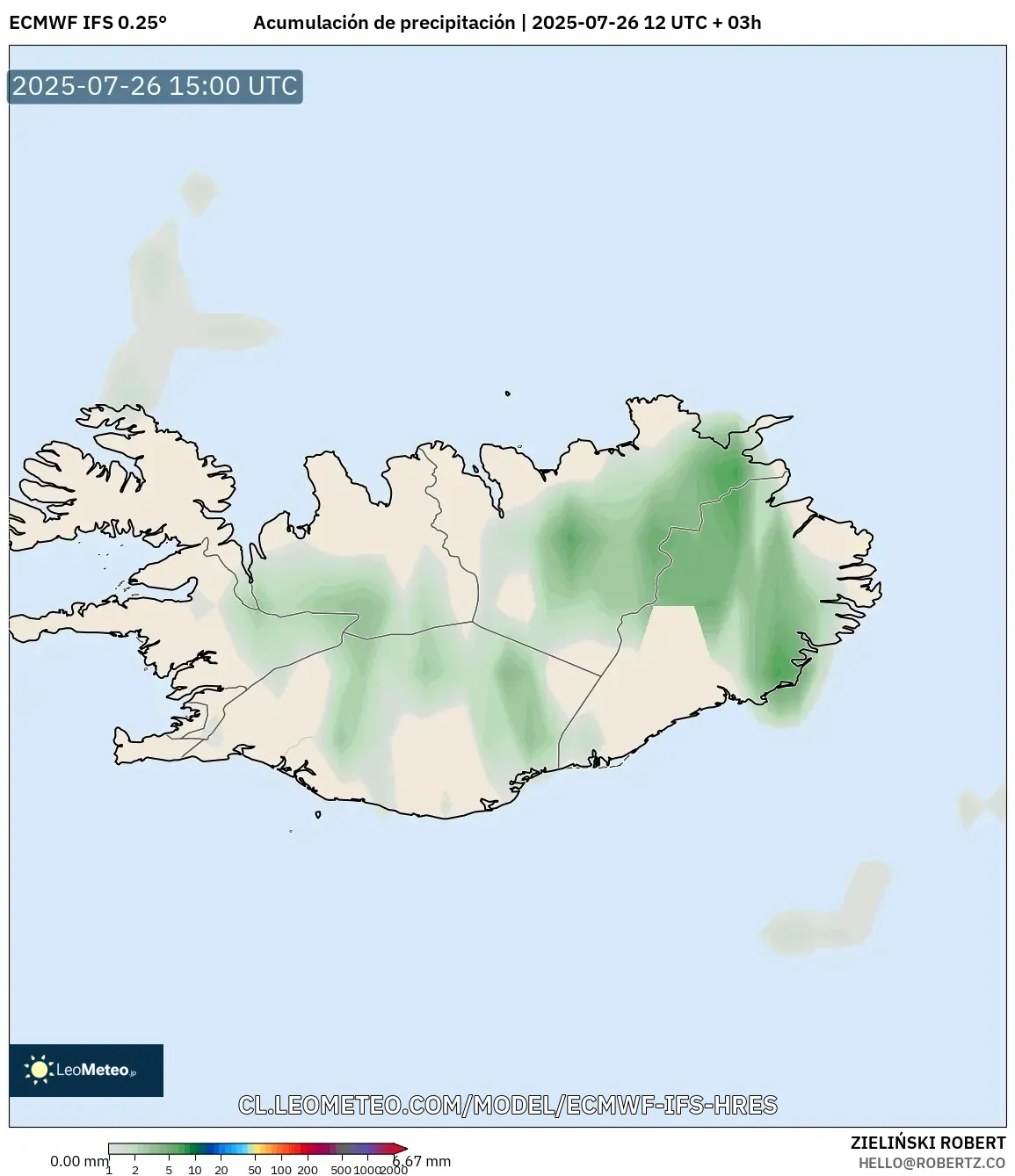 ECMWF IFS 0.25° model - Islandia, Acumulación de precipitación ECMWF IFS 0.25° model - Islandia, Acumulación de precipitación