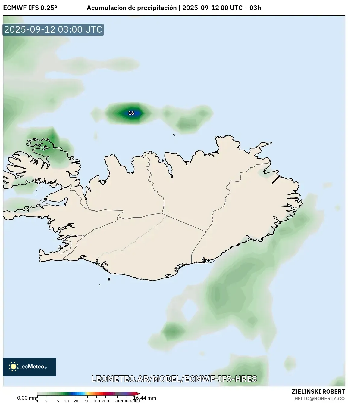 ECMWF IFS 0.25° model - Islandia, Acumulación de precipitación ECMWF IFS 0.25° model - Islandia, Acumulación de precipitación