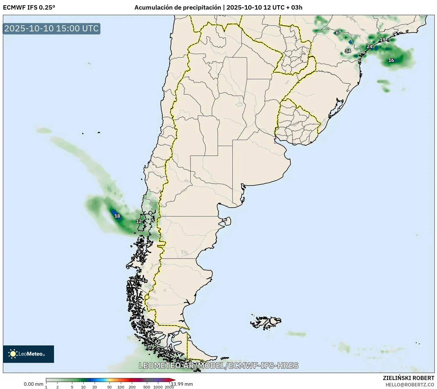 ECMWF IFS 0.25° model - Argentina, Acumulación de precipitación ECMWF IFS 0.25° model - Argentina, Acumulación de precipitación