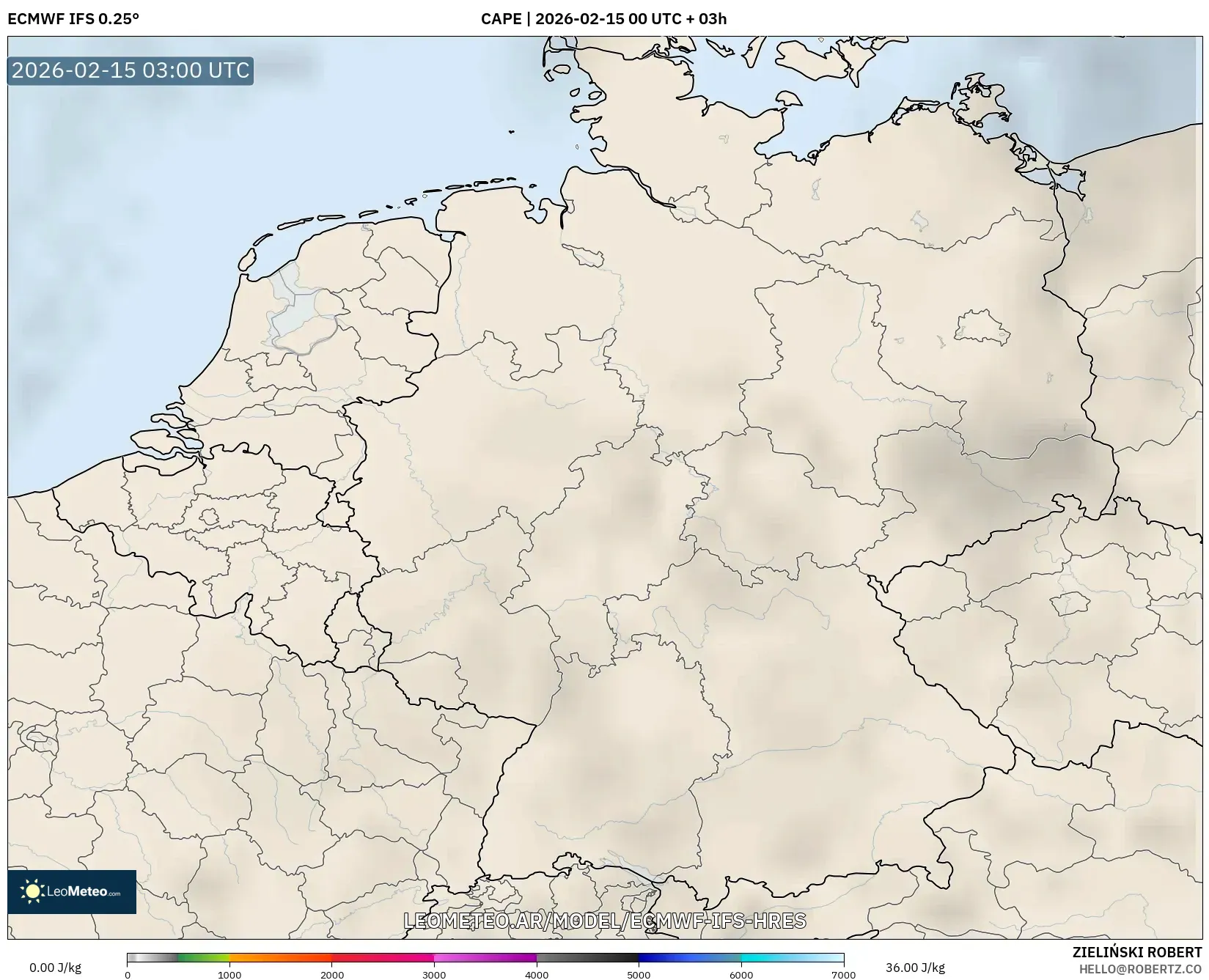ECMWF IFS 0.25° model - Alemania, CAPE
