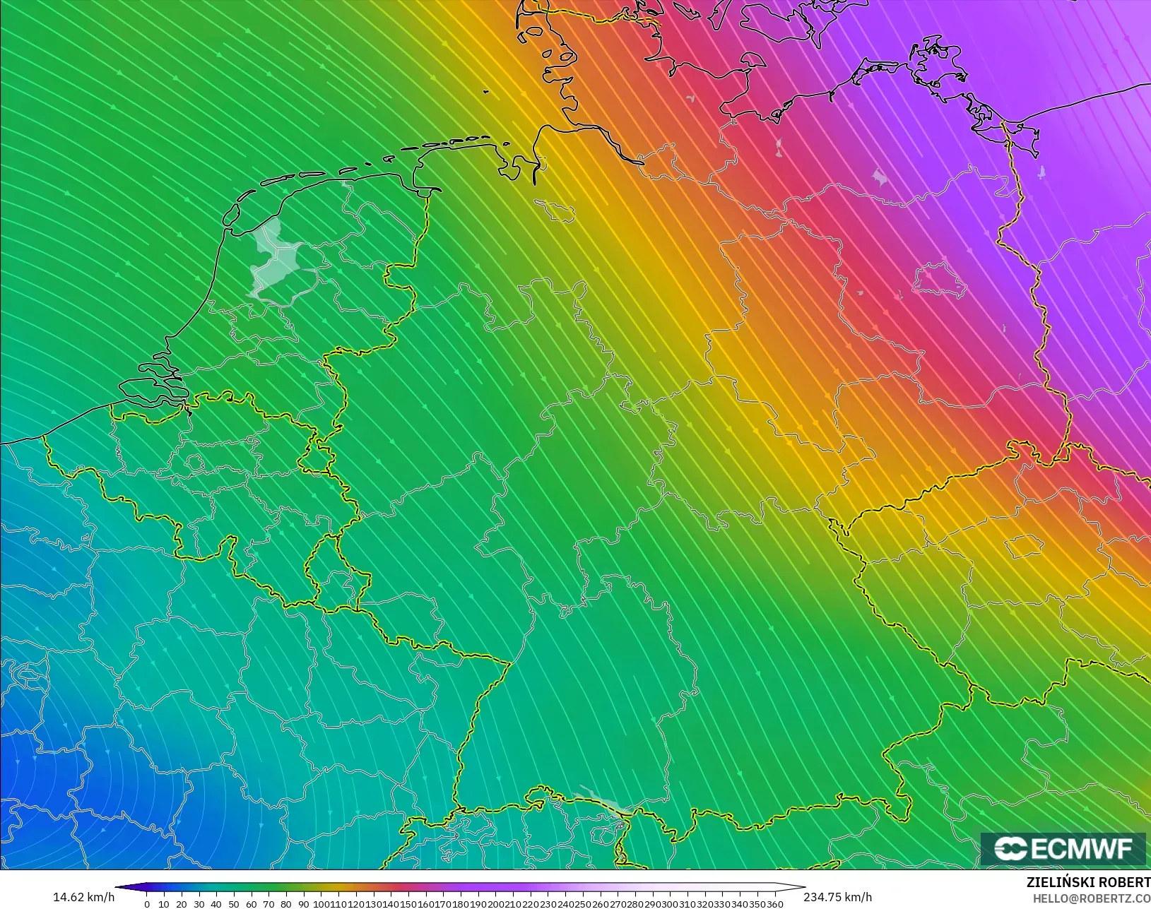 ECMWF IFS 0.25° modelo - Alemania, Viento a 300 hPa (corriente en chorro)