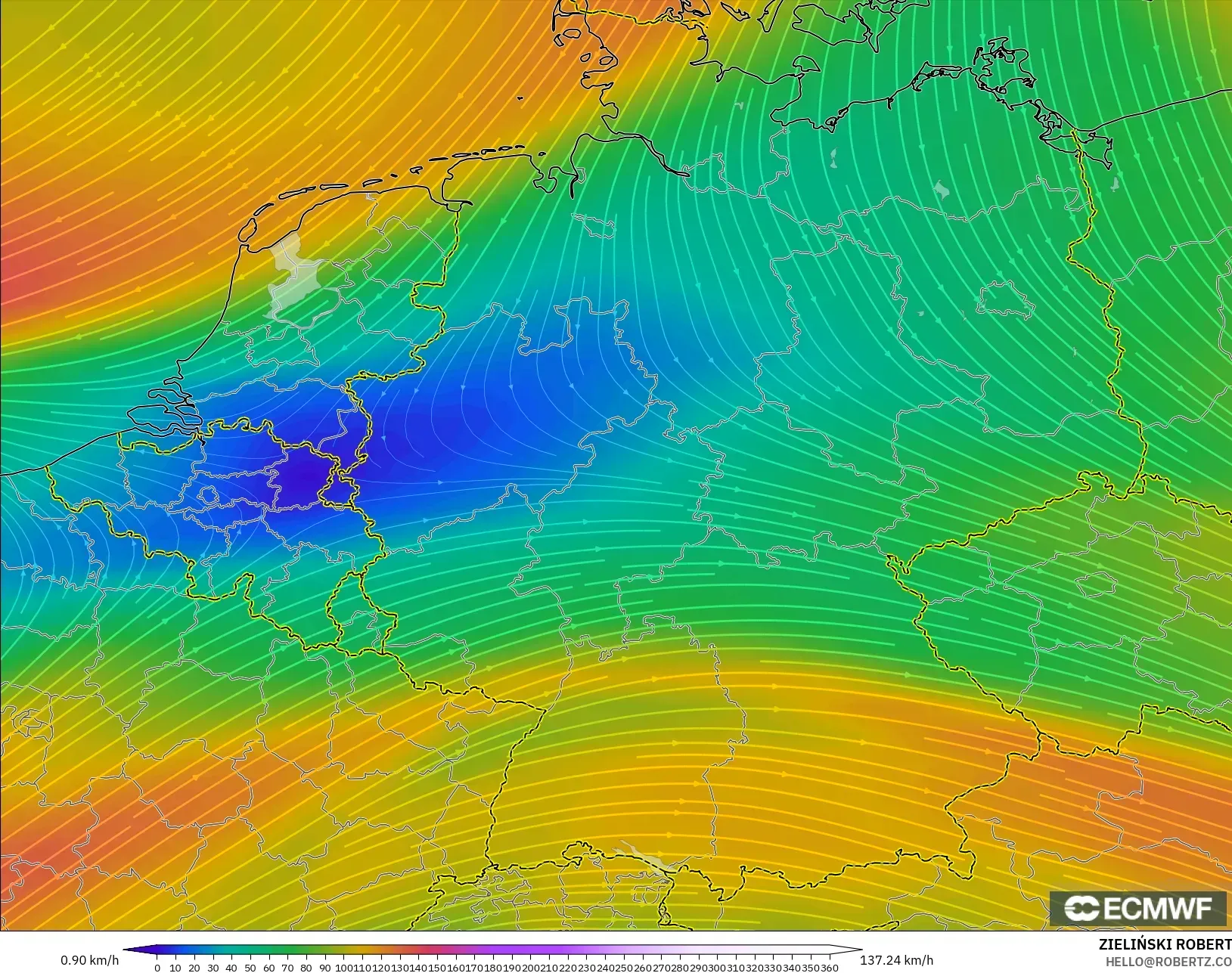 ECMWF IFS 0.25° modelo - Alemania, Viento a 300 hPa (corriente en chorro)