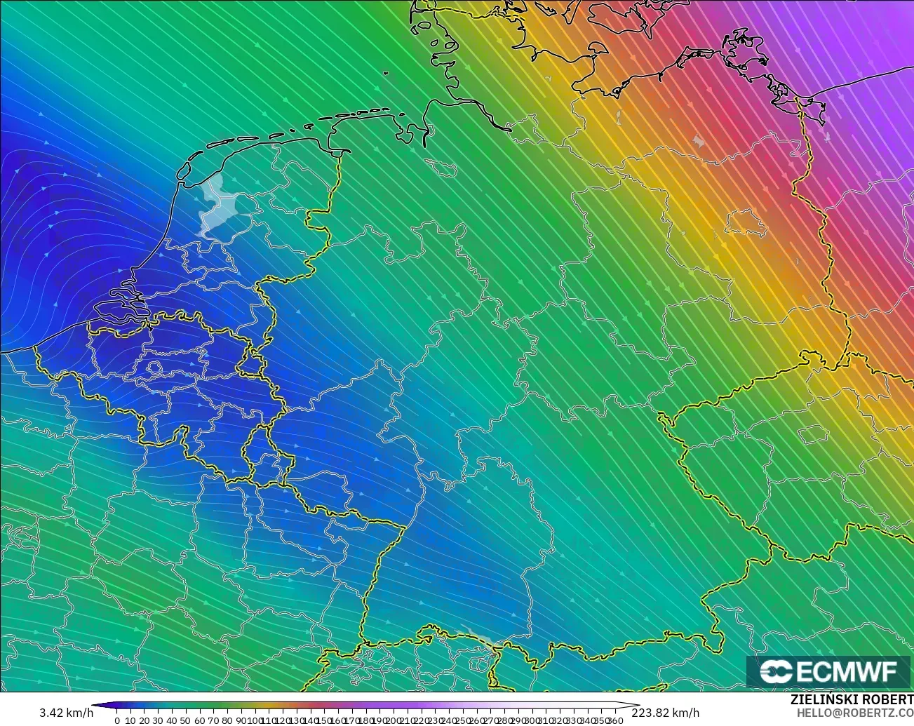 ECMWF IFS 0.25° modelo - Alemania, Viento a 300 hPa (corriente en chorro)