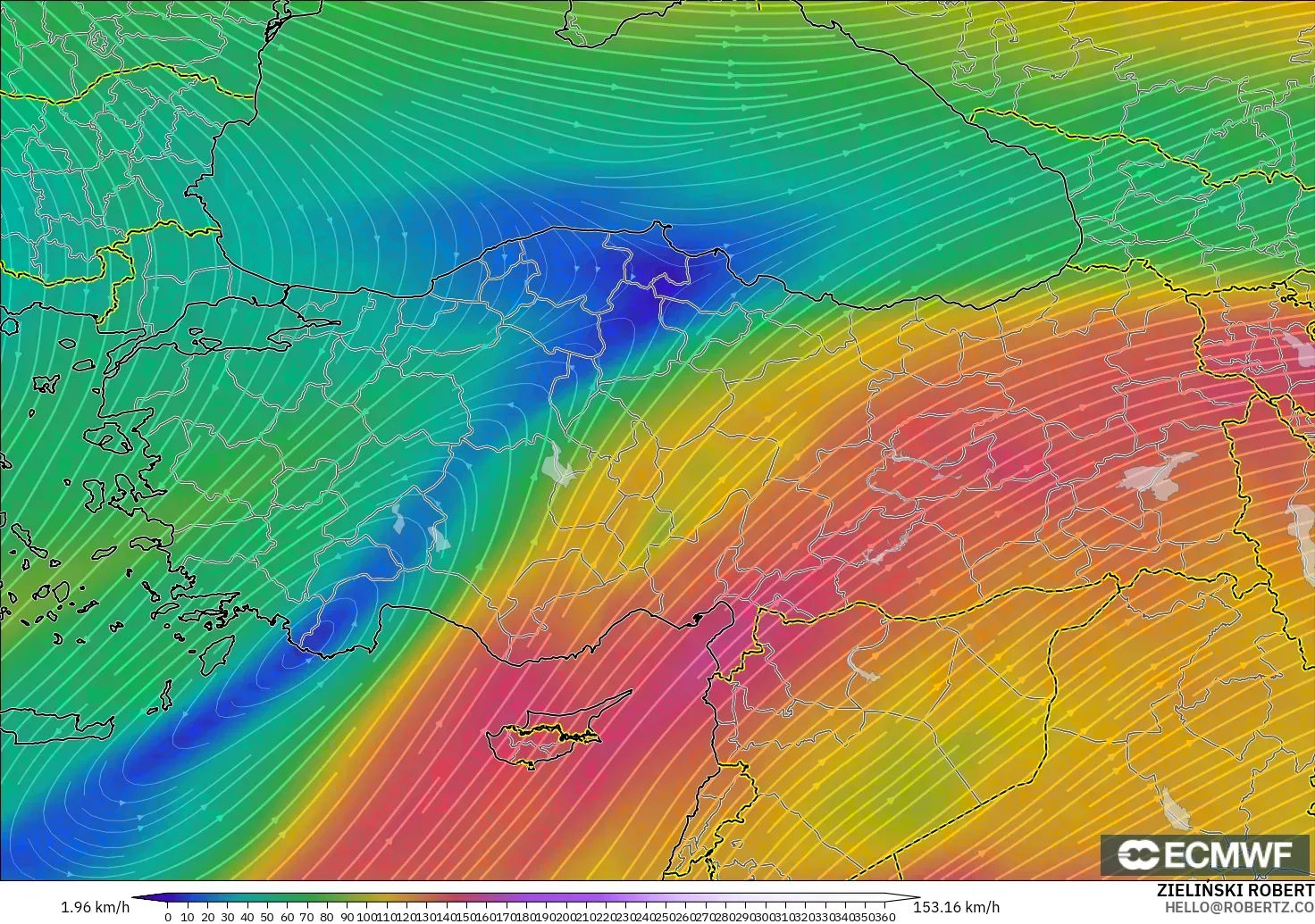 ECMWF IFS 0.25° modelo - Turquía, Viento a 300 hPa (corriente en chorro)