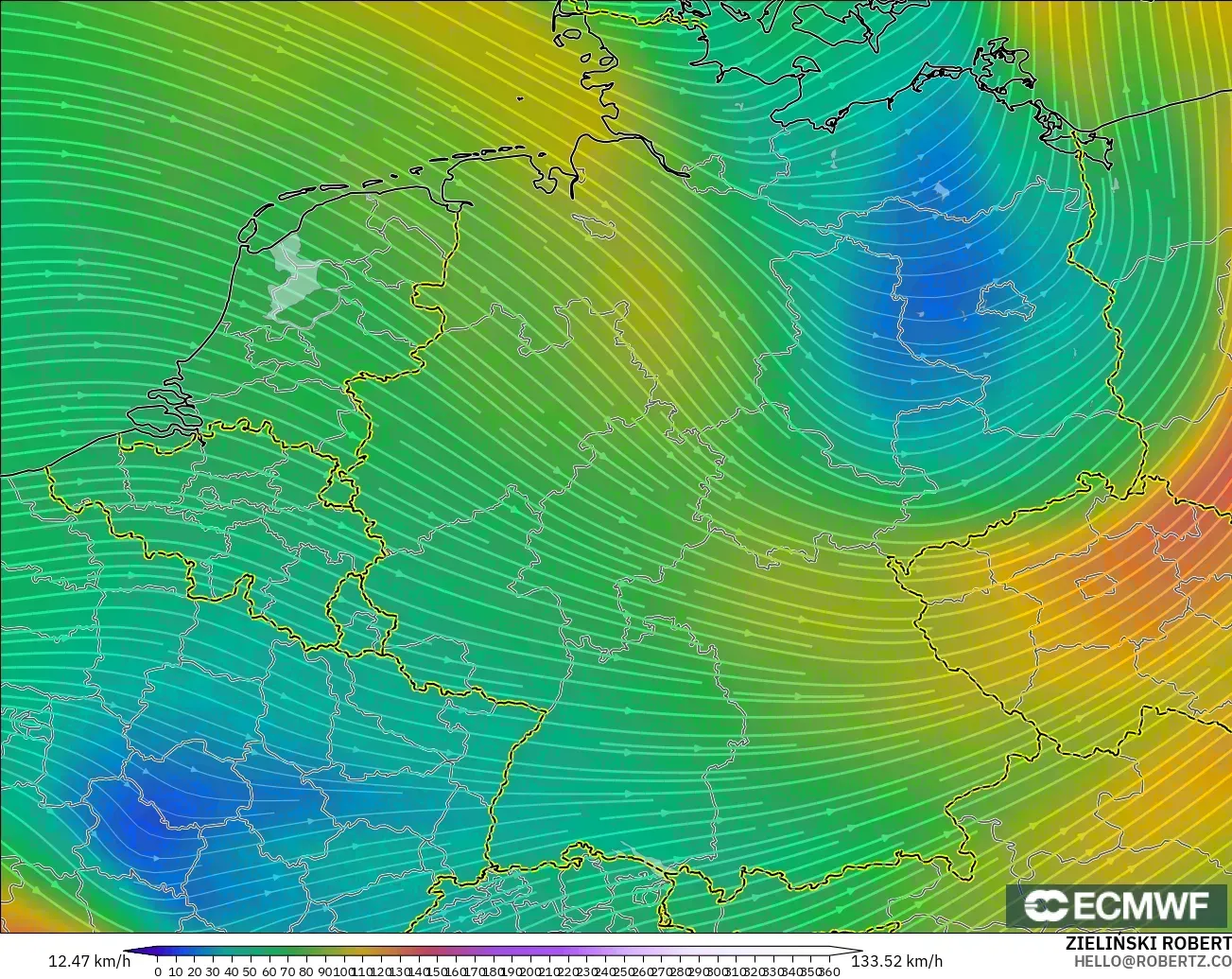 ECMWF IFS 0.25° modelo - Alemania, Viento a 300 hPa (corriente en chorro)