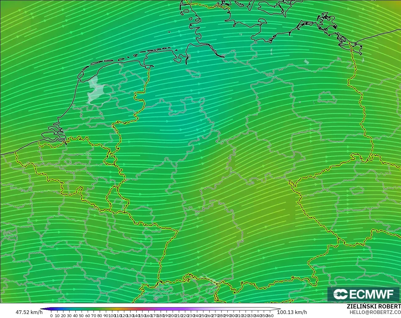 ECMWF IFS 0.25° modelo - Alemania, Viento a 300 hPa (corriente en chorro)