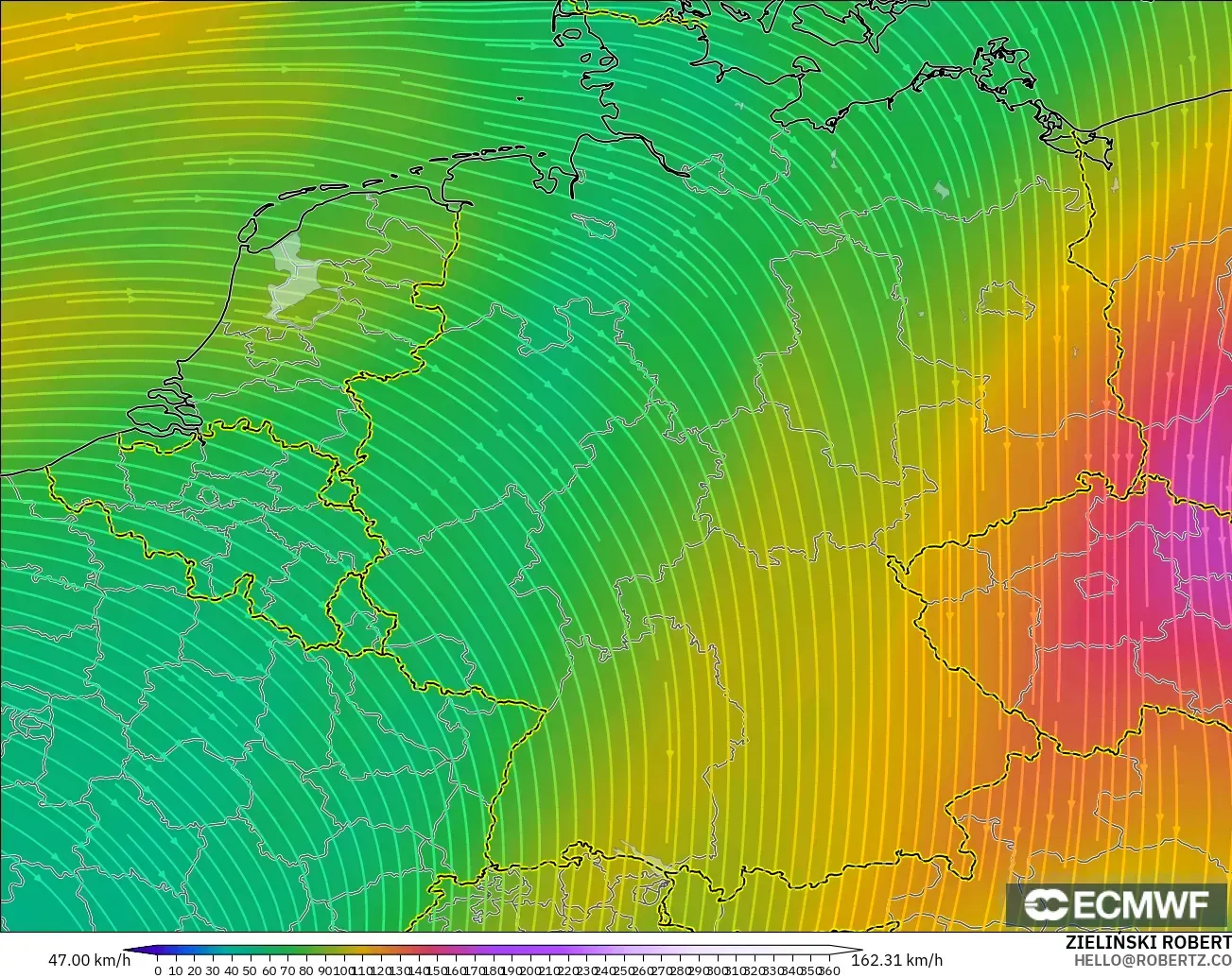 ECMWF IFS 0.25° modelo - Alemania, Viento a 300 hPa (corriente en chorro)