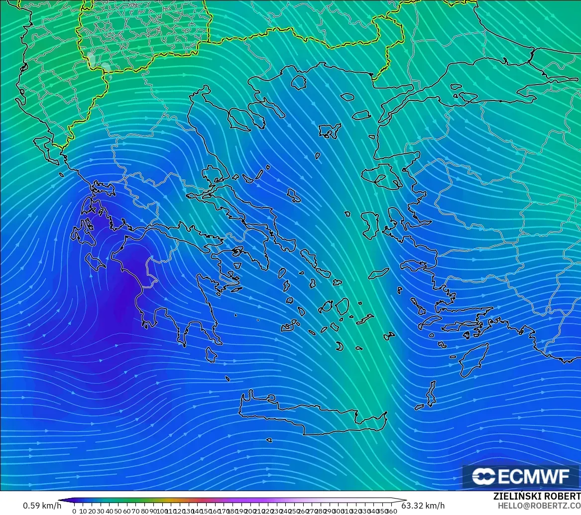 ECMWF IFS 0.25° modelo - Grecia, Viento a 300 hPa (corriente en chorro)