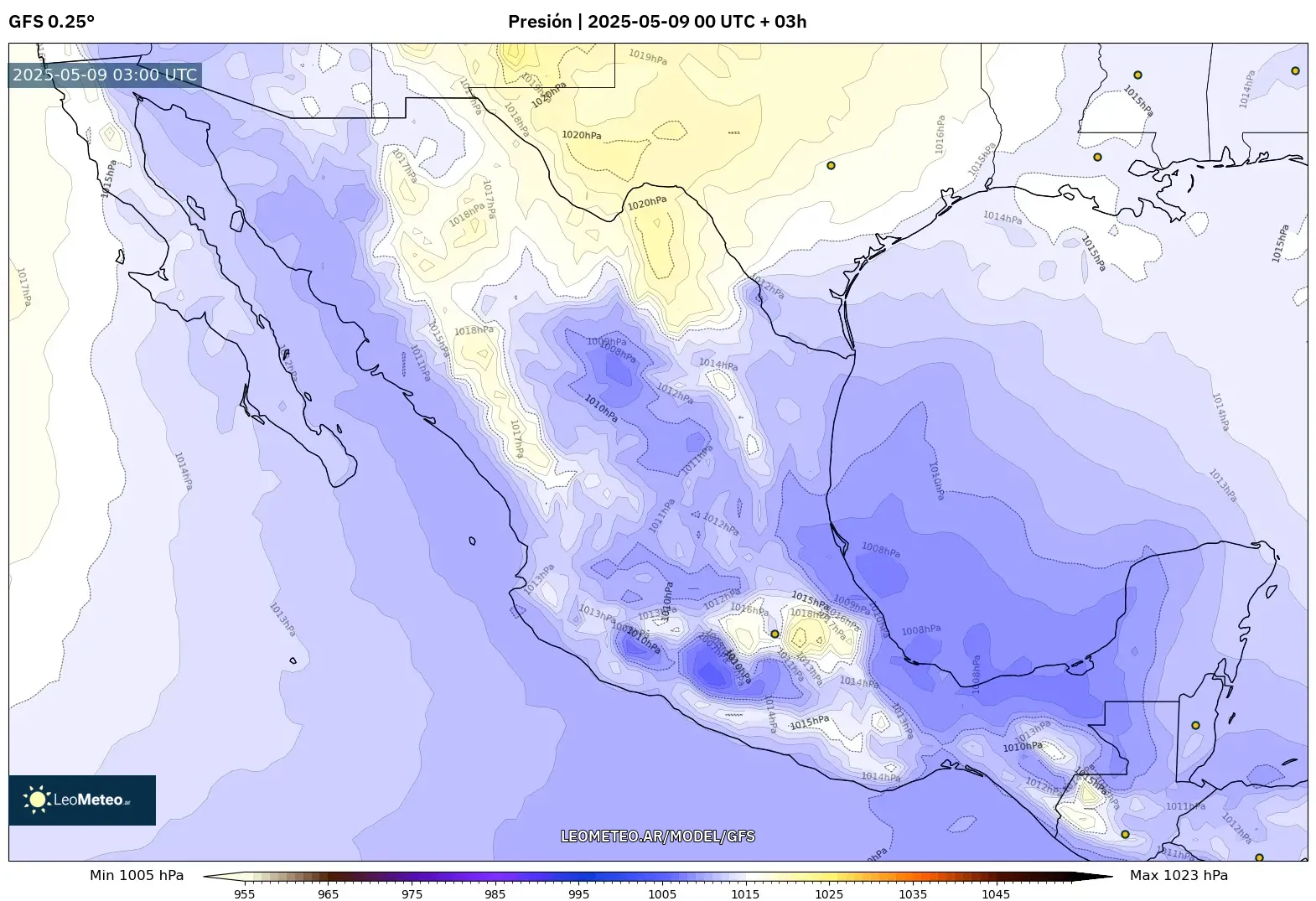 GFS - México, Presión GFS - México, Presión