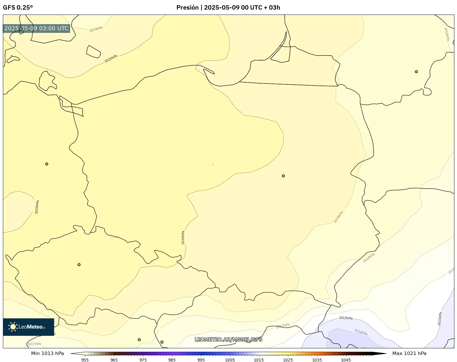 GFS - Polonia, Presión GFS - Polonia, Presión
