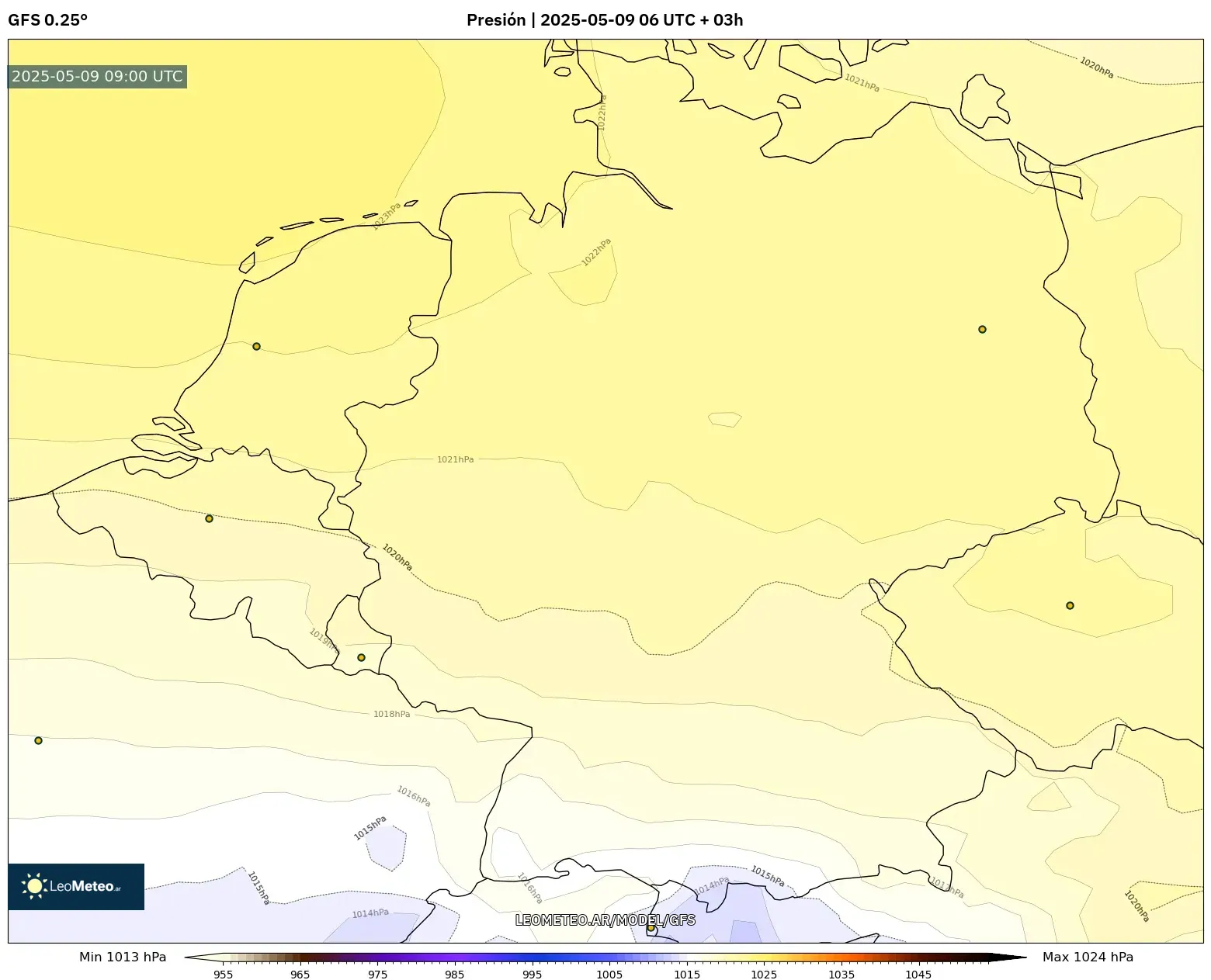 GFS - Alemania, Presión GFS - Alemania, Presión