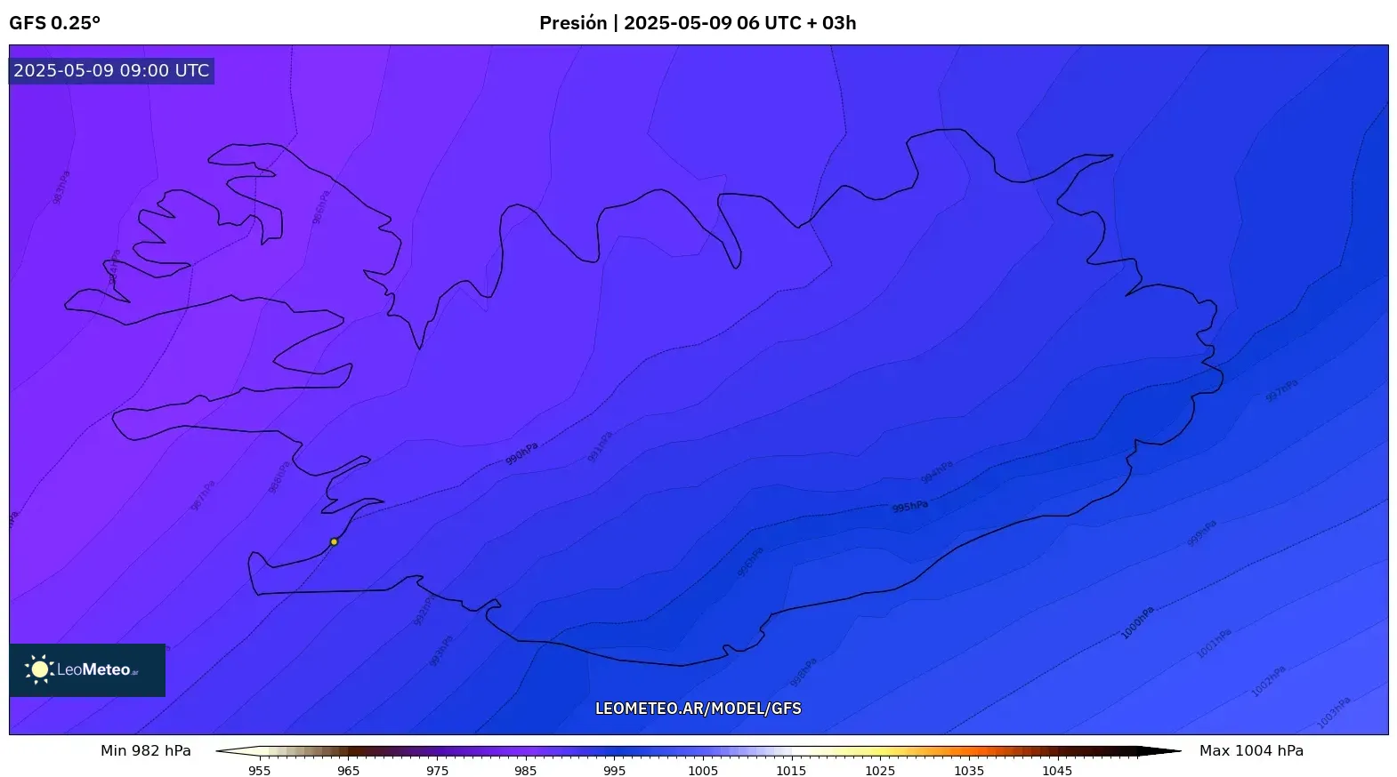 GFS - Islandia, Presión GFS - Islandia, Presión