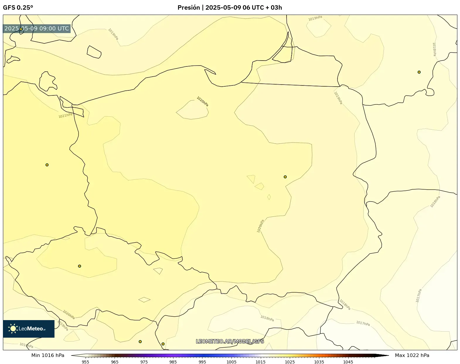 GFS - Polonia, Presión GFS - Polonia, Presión
