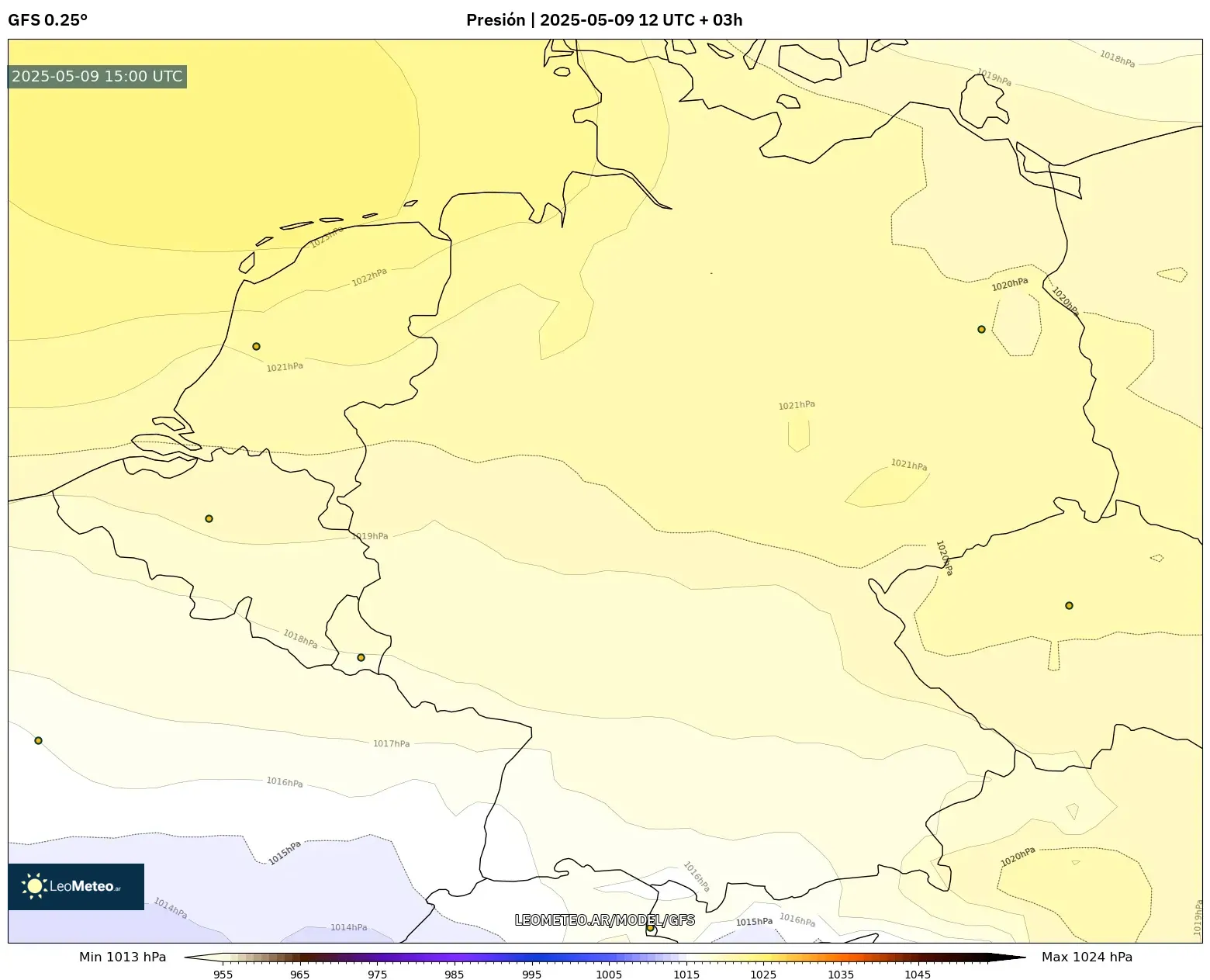 GFS - Alemania, Presión GFS - Alemania, Presión