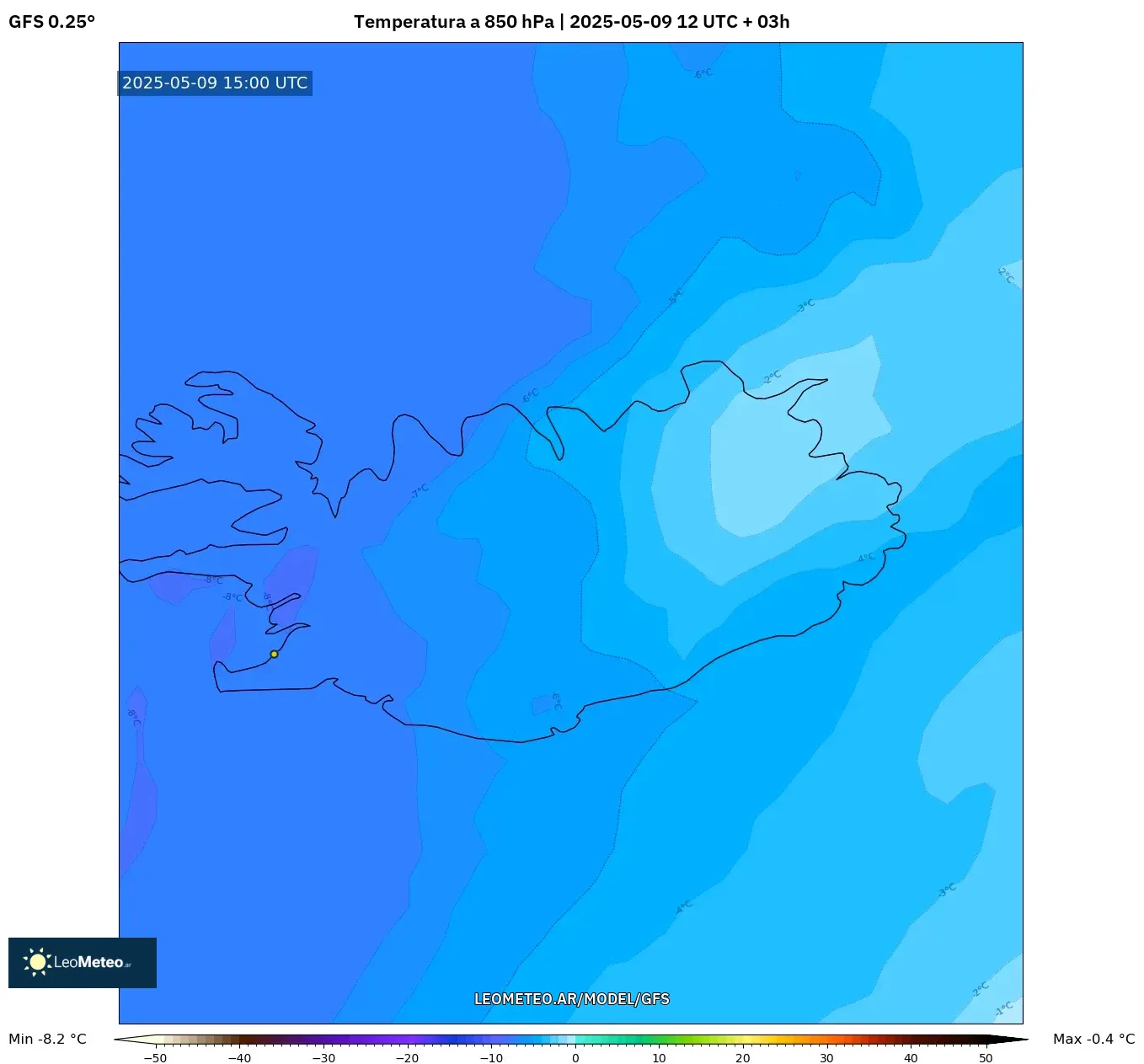 GFS - Argentina, Temperatura a 850 hPa GFS - Argentina, Temperatura a 850 hPa