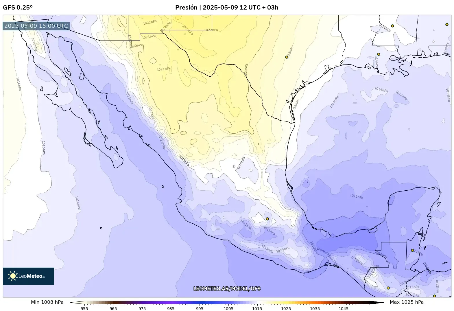 GFS - México, Presión GFS - México, Presión