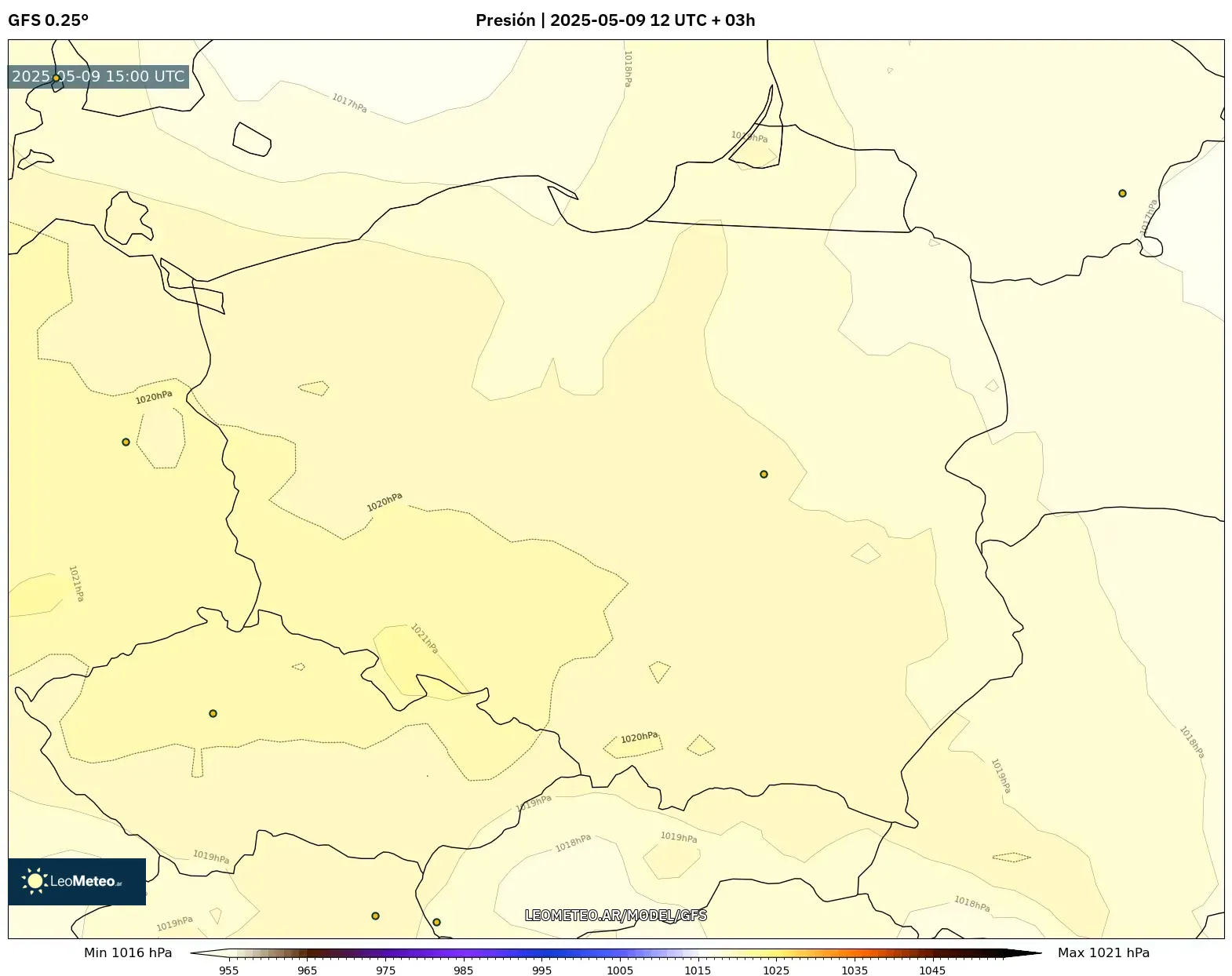 GFS - Polonia, Presión GFS - Polonia, Presión