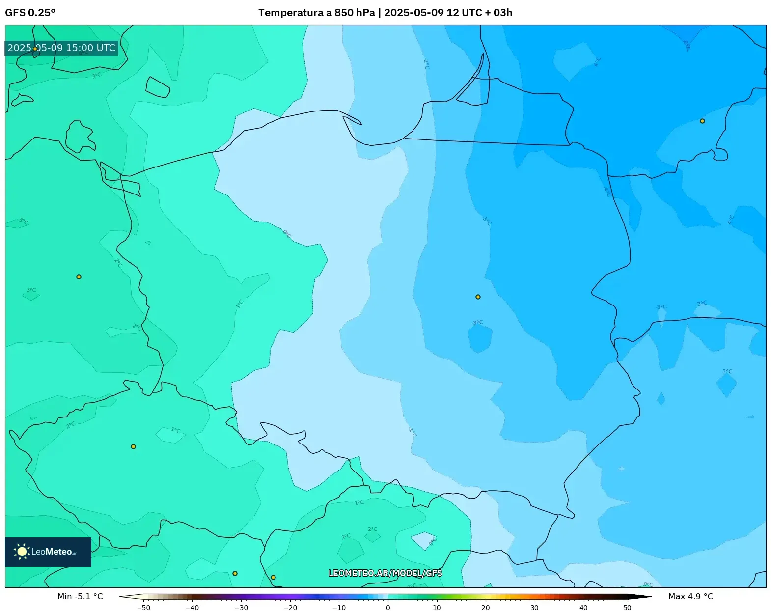 GFS - Polonia, Temperatura a 850 hPa GFS - Polonia, Temperatura a 850 hPa