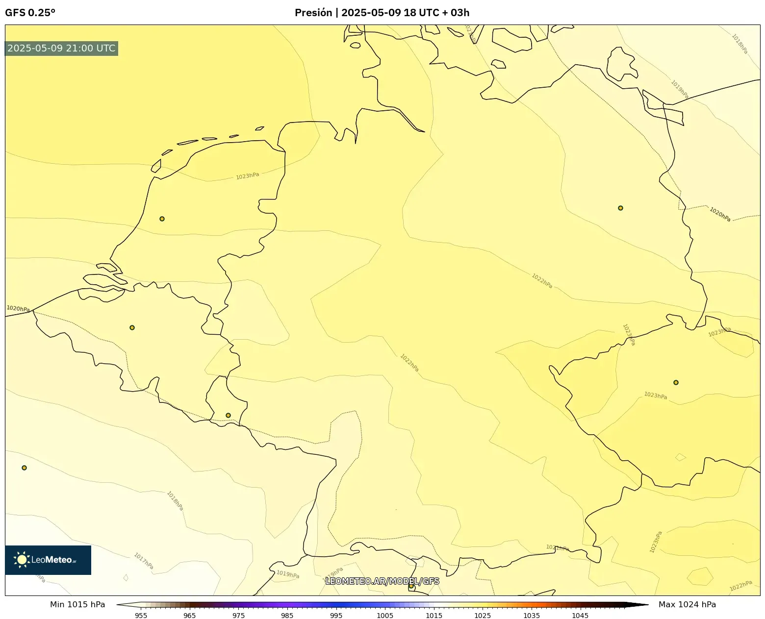 GFS - Alemania, Presión GFS - Alemania, Presión