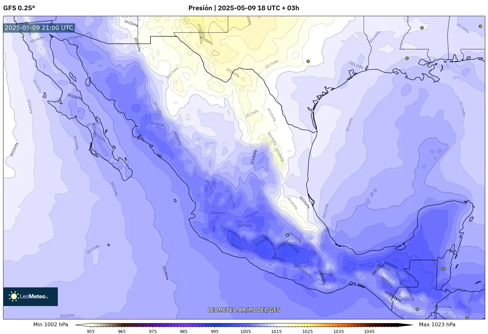 GFS - México, Presión GFS - México, Presión