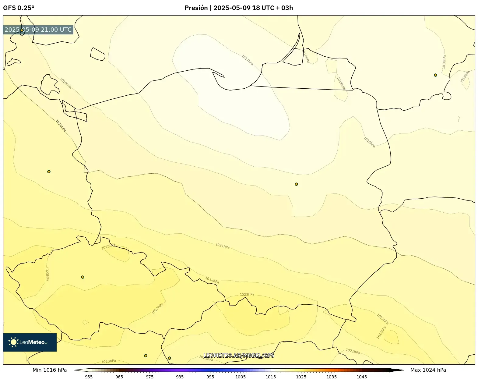 GFS - Polonia, Presión GFS - Polonia, Presión