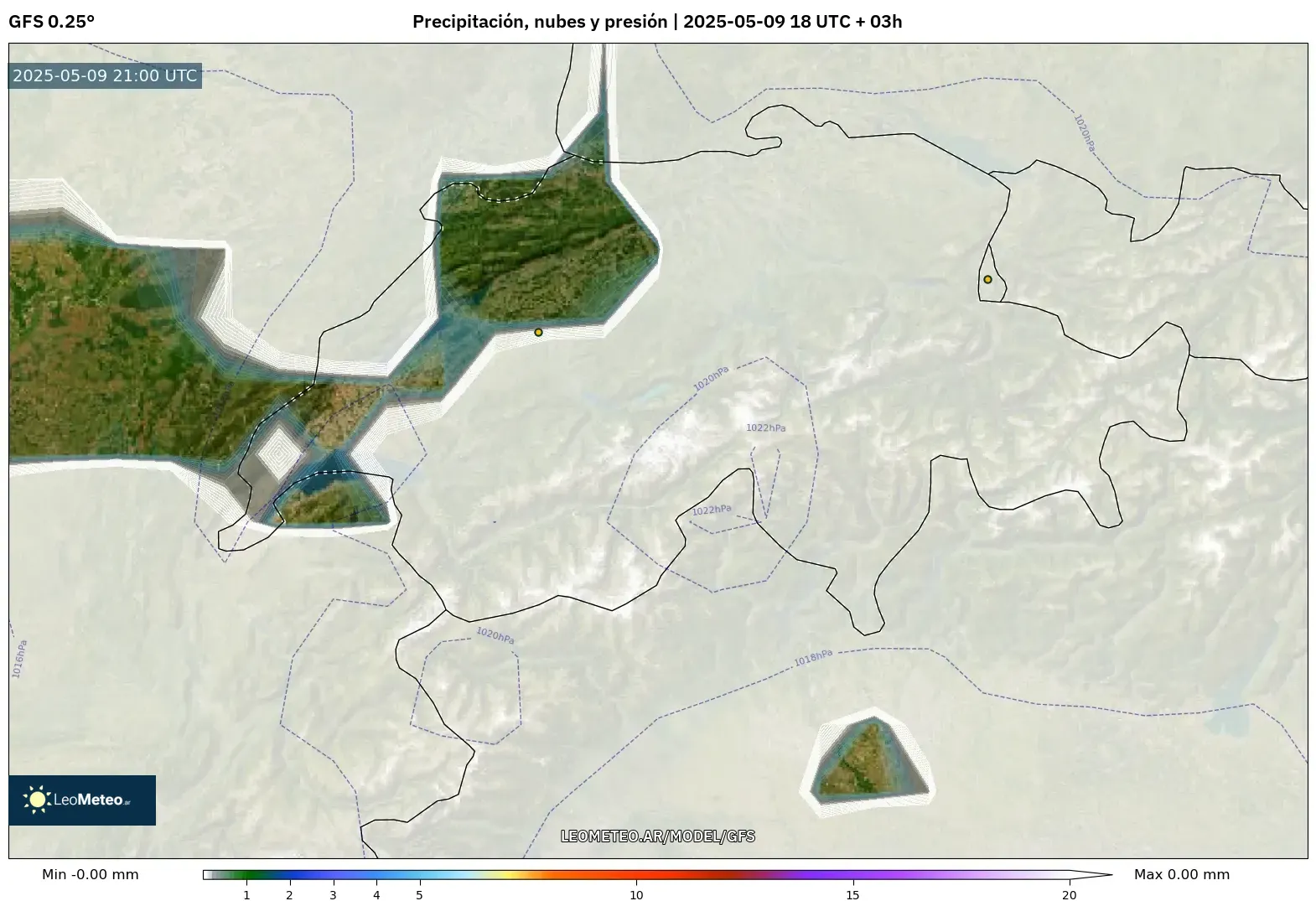 GFS - Suiza, Precipitación, nubes y presión GFS - Suiza, Precipitación, nubes y presión