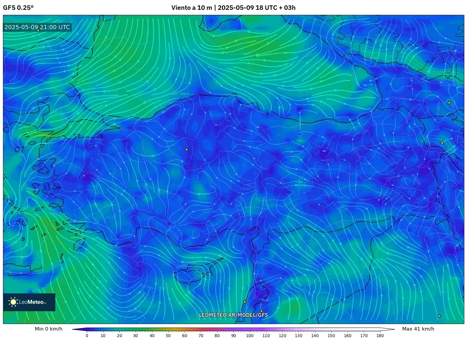 GFS - Turquía, Viento a 10 m GFS - Turquía, Viento a 10 m