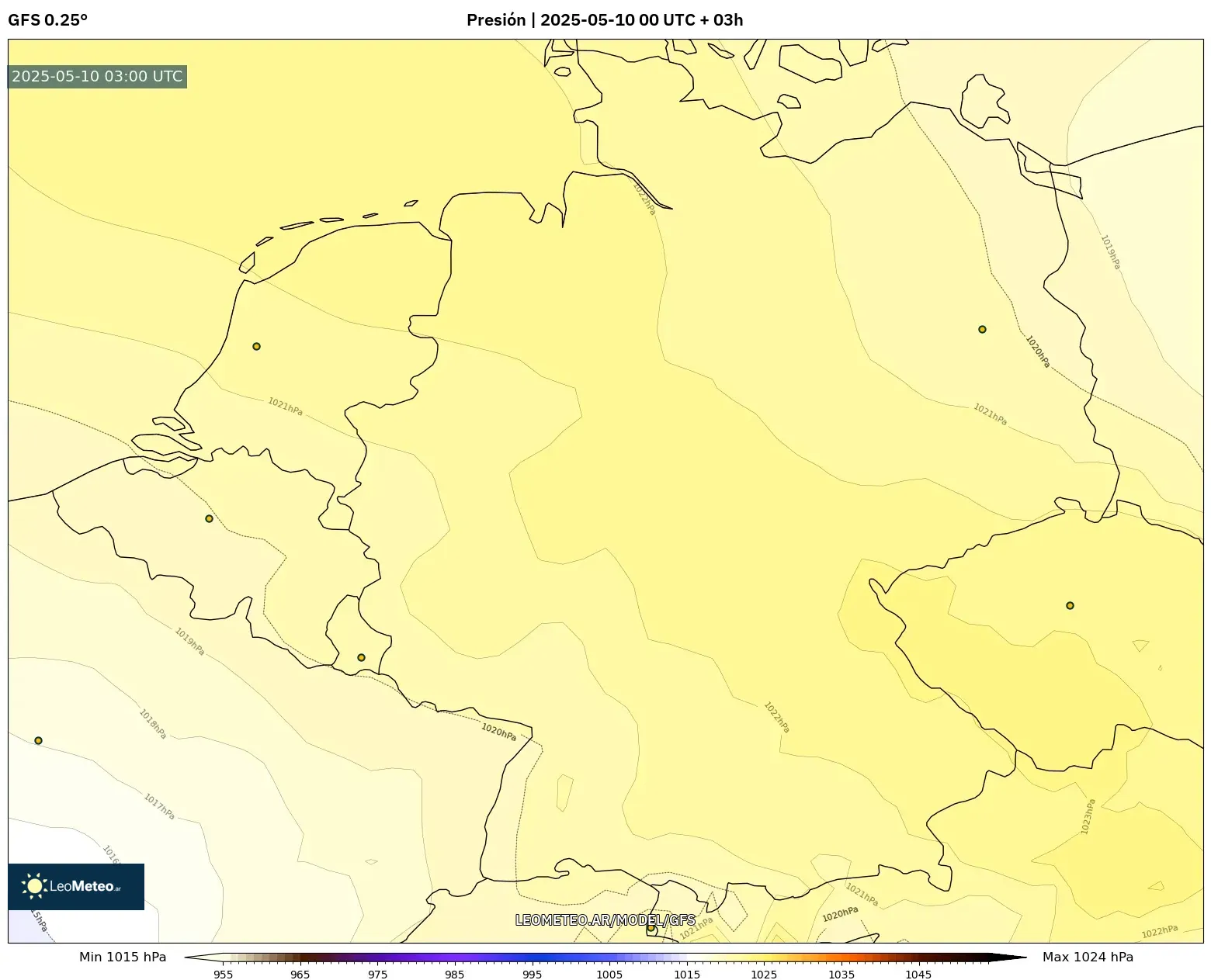 GFS - Alemania, Presión GFS - Alemania, Presión