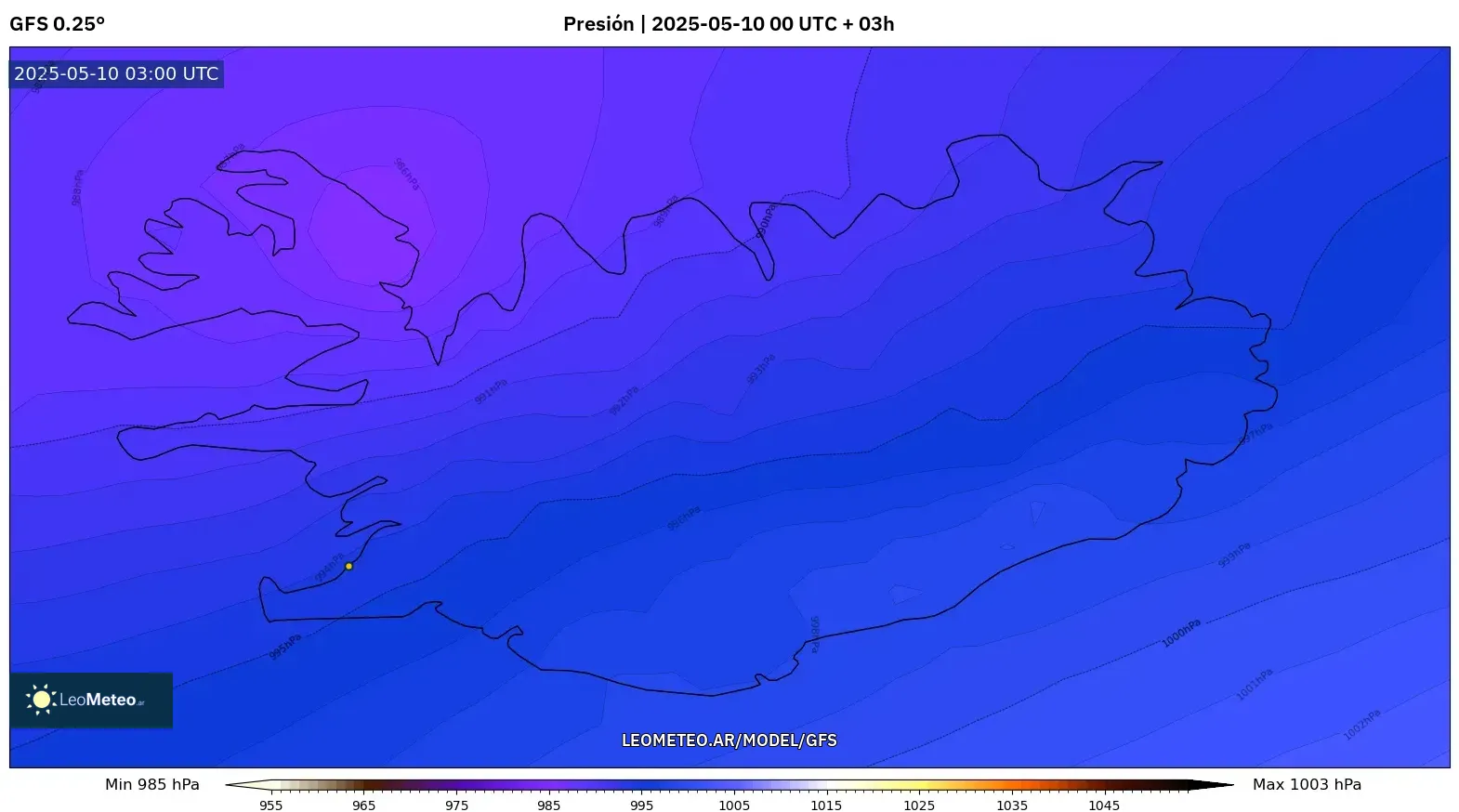 GFS - Islandia, Presión GFS - Islandia, Presión
