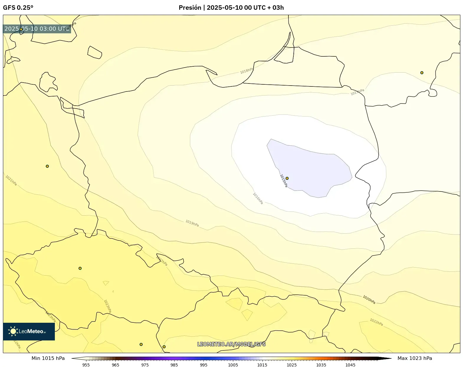 GFS - Polonia, Presión GFS - Polonia, Presión