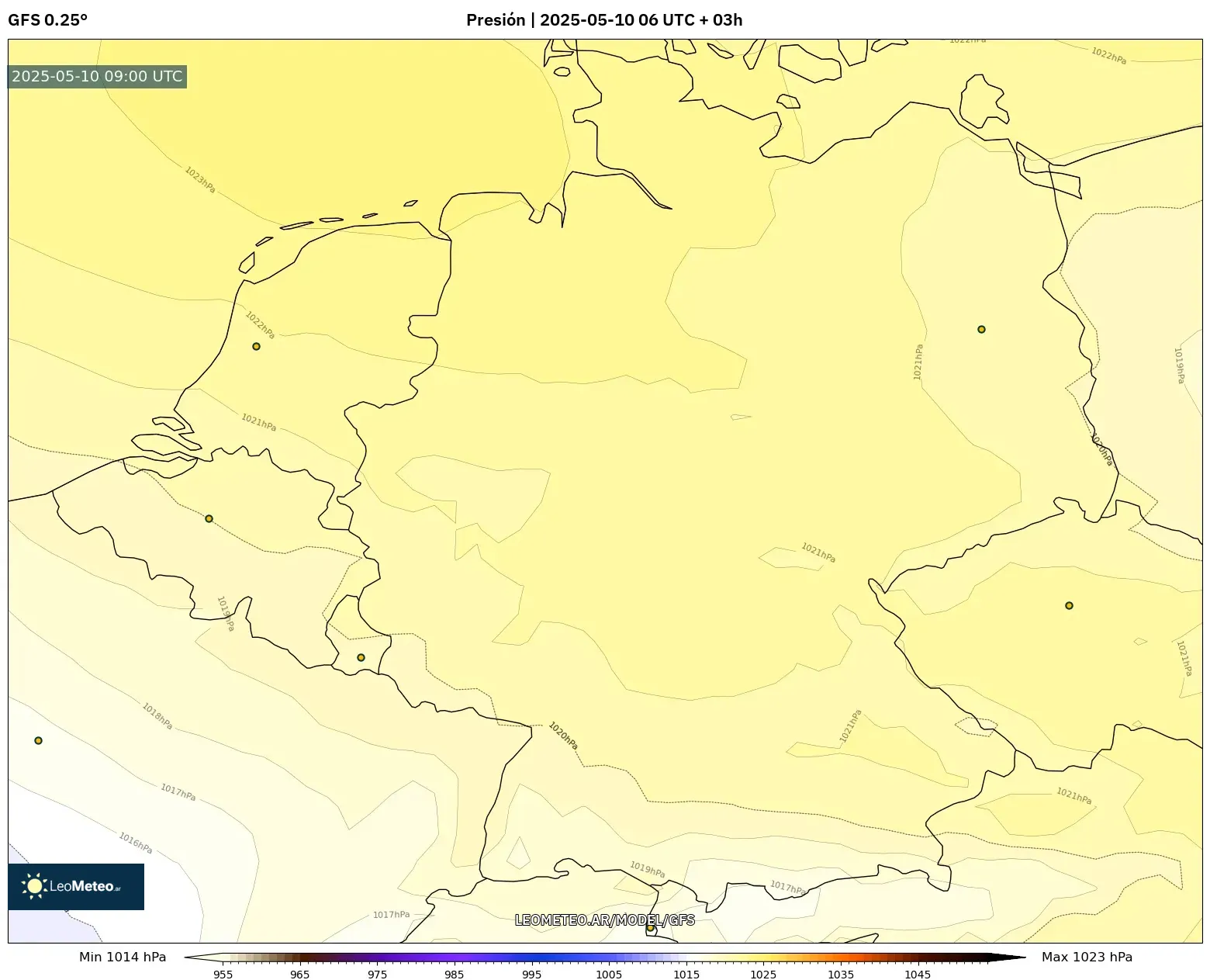 GFS - Alemania, Presión GFS - Alemania, Presión