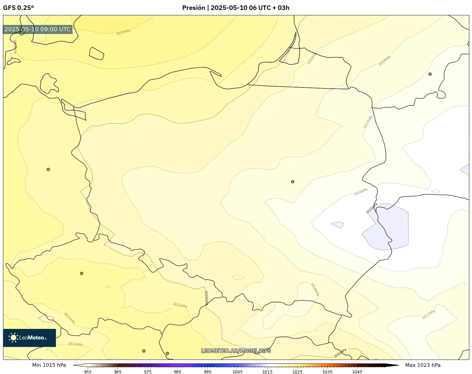 GFS - Polonia, Presión GFS - Polonia, Presión