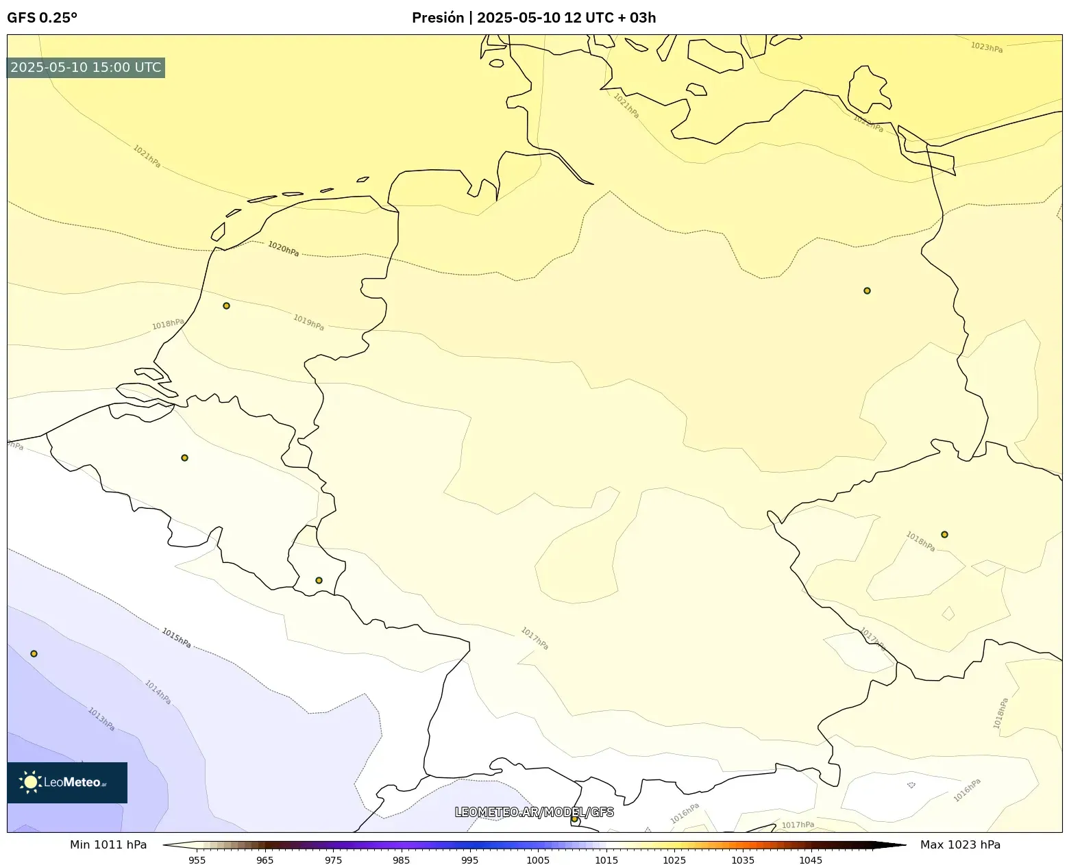 GFS - Alemania, Presión GFS - Alemania, Presión