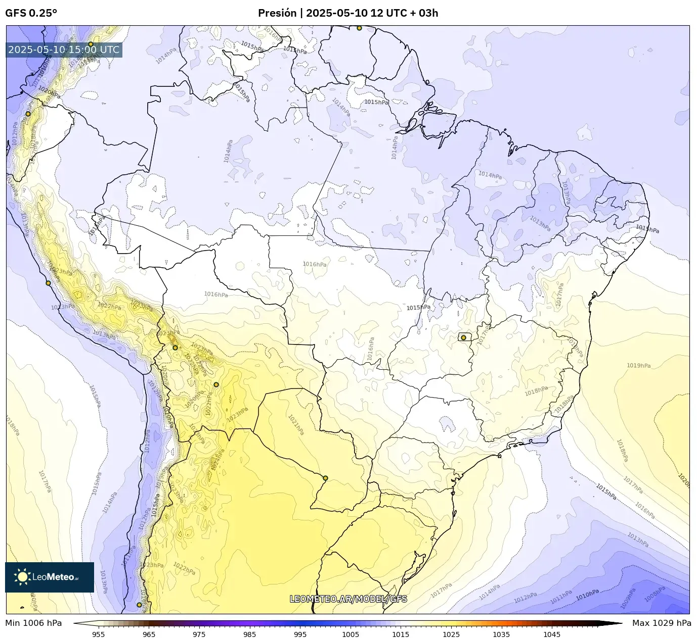 GFS - Brasil, Presión GFS - Brasil, Presión