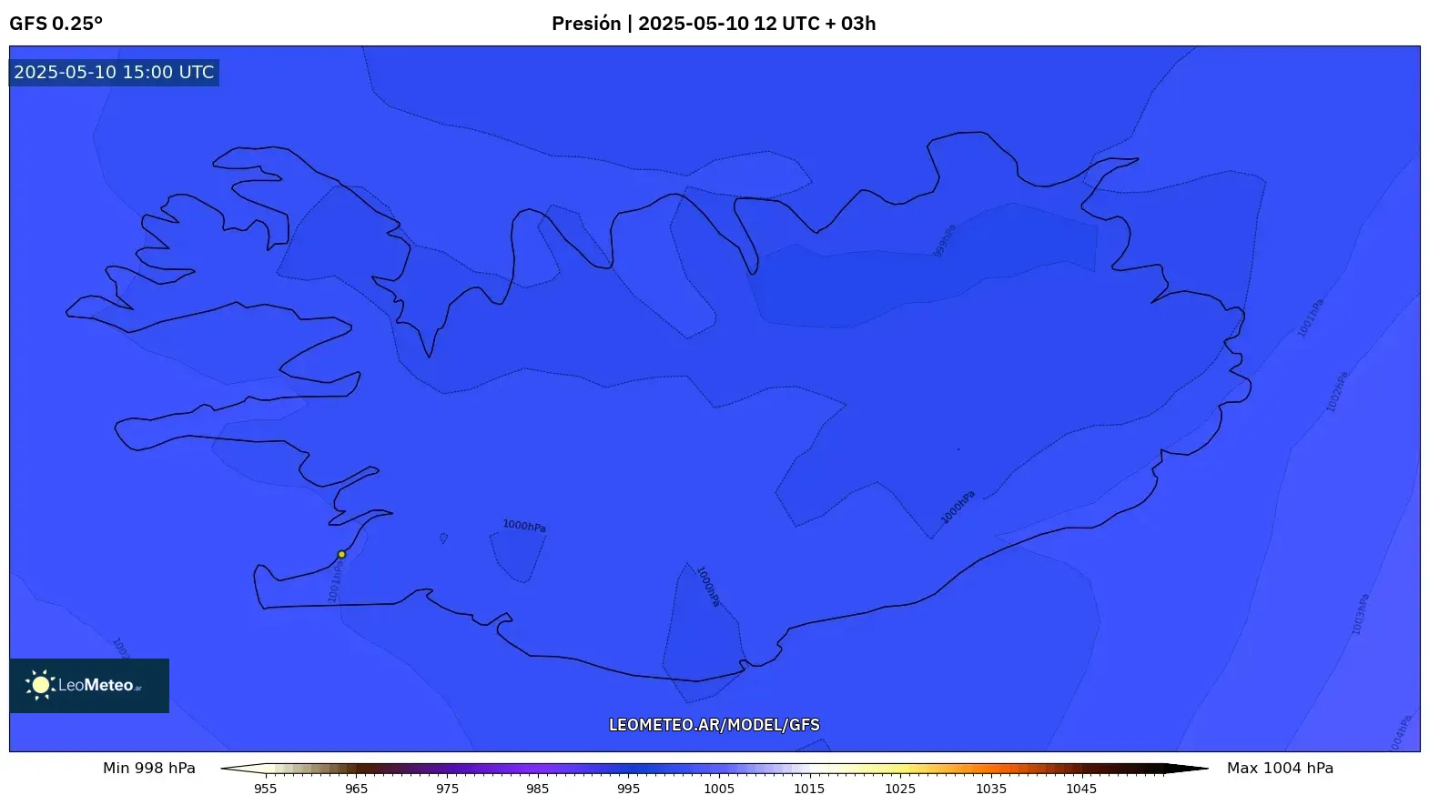 GFS - Islandia, Presión GFS - Islandia, Presión