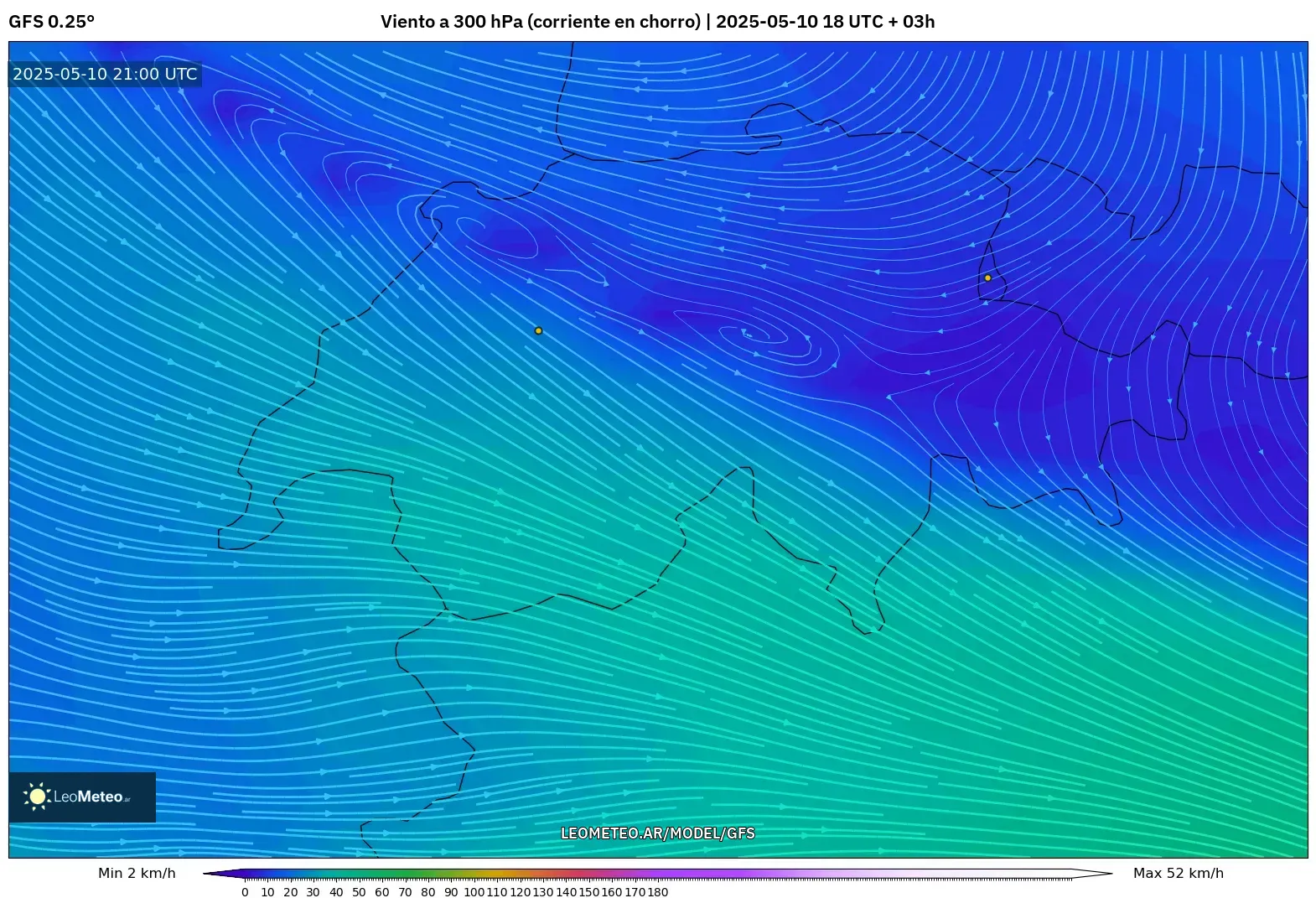 GFS - Suiza, Viento a 300 hPa (corriente en chorro) GFS - Suiza, Viento a 300 hPa (corriente en chorro)