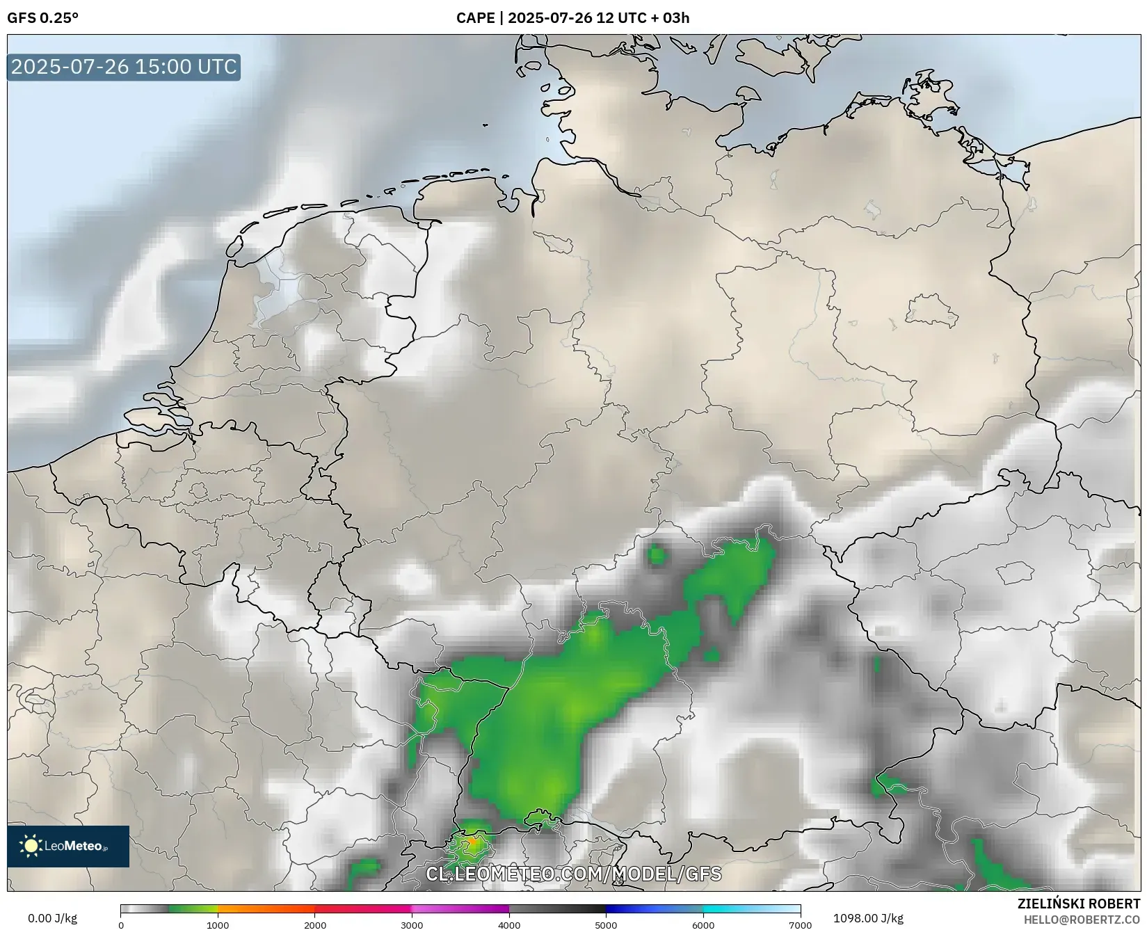 GFS model - Alemania, CAPE