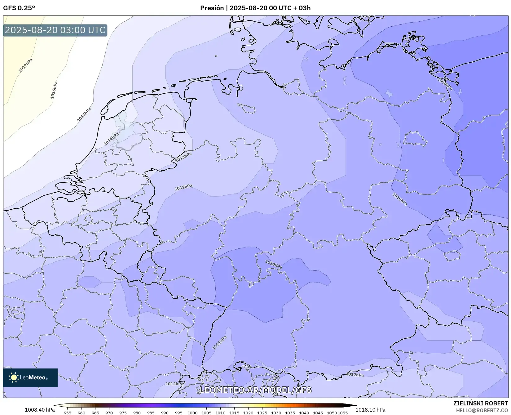 GFS model - Alemania, Presión