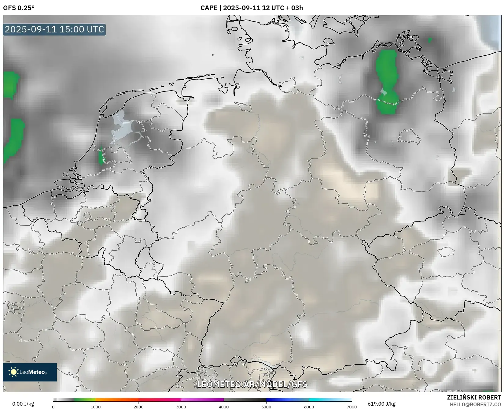 GFS model - Alemania, CAPE