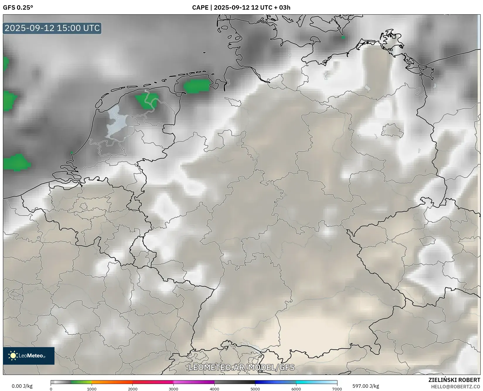 GFS model - Alemania, CAPE