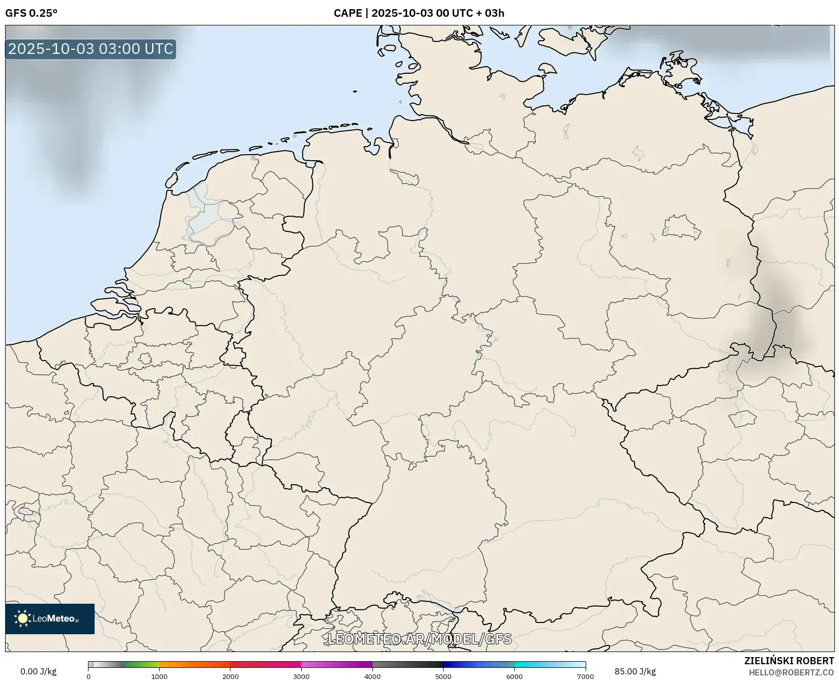GFS model - Alemania, CAPE