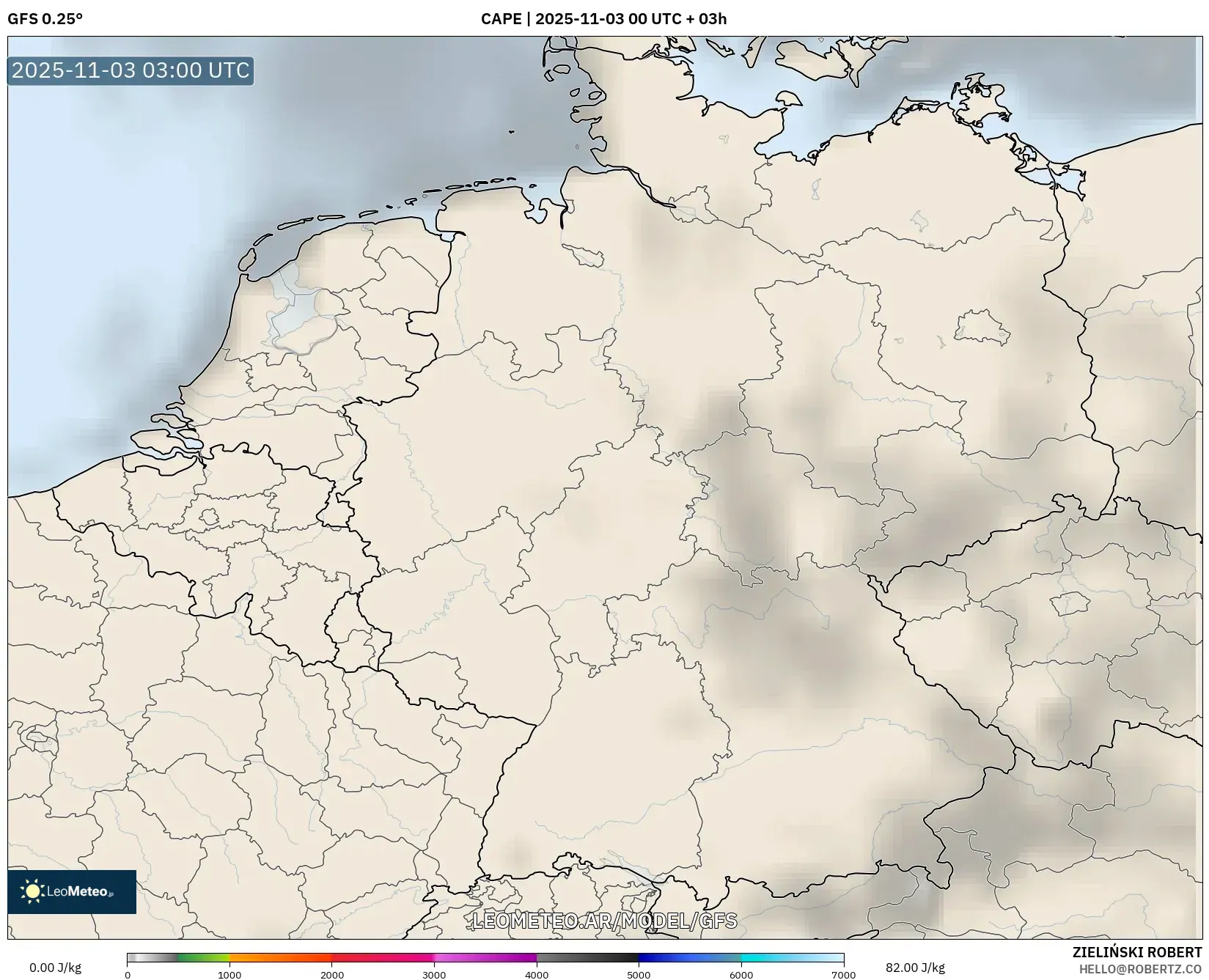 GFS model - Alemania, CAPE