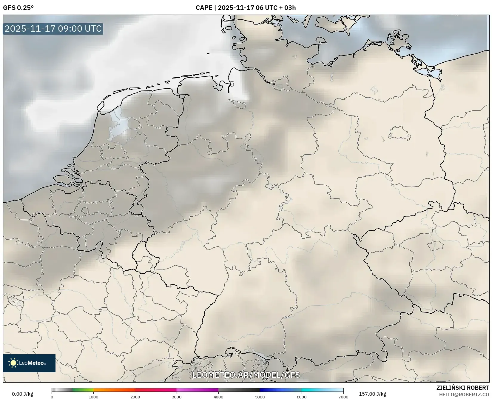 GFS model - Alemania, CAPE