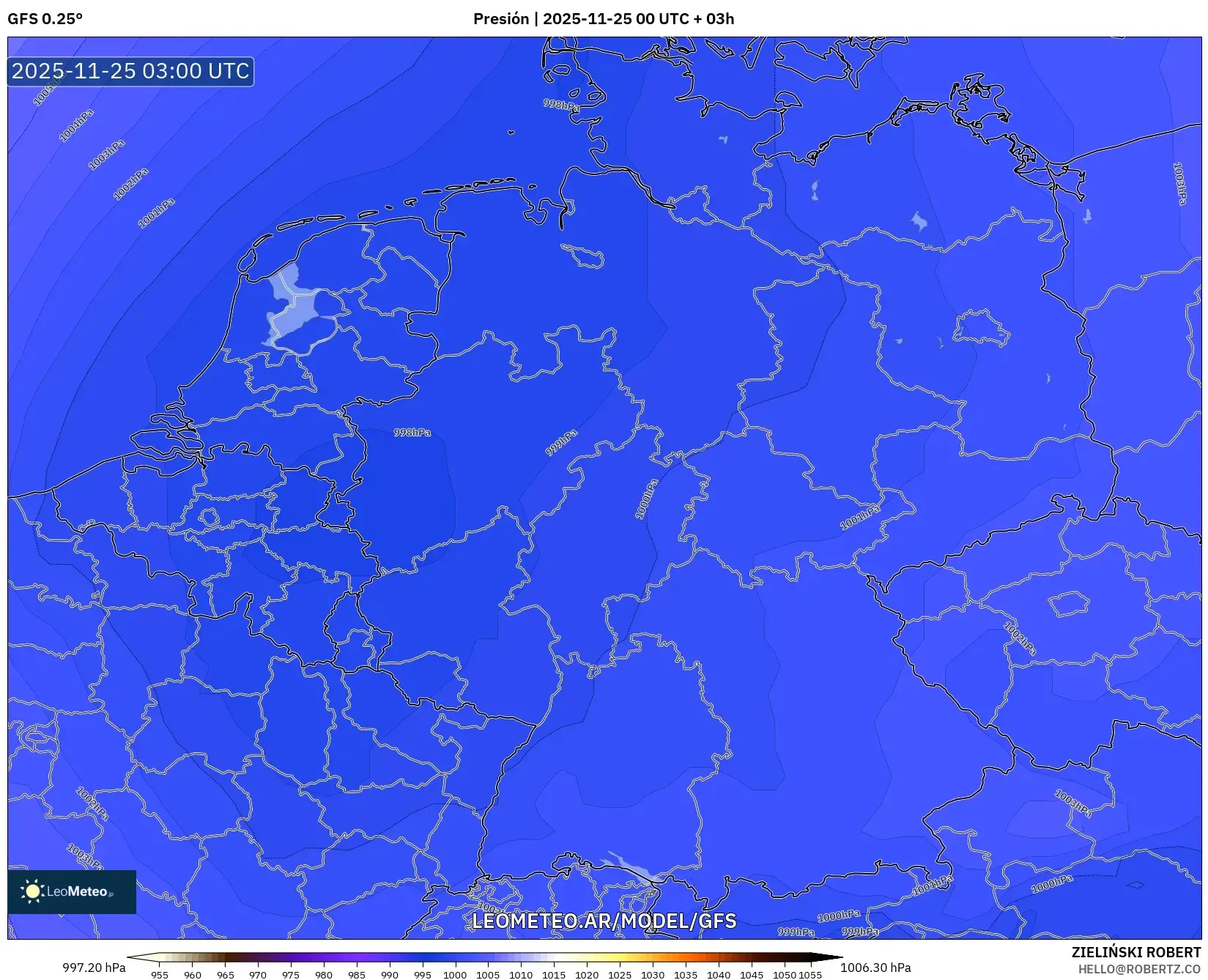 GFS model - Alemania, Presión
