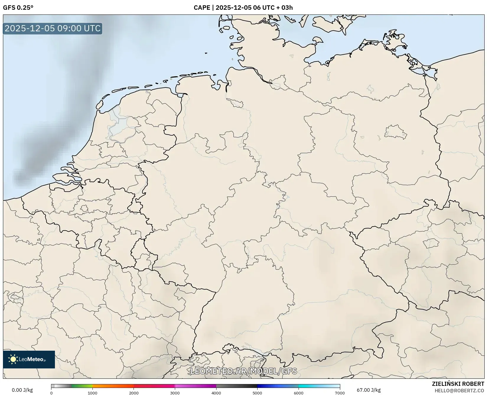GFS model - Alemania, CAPE