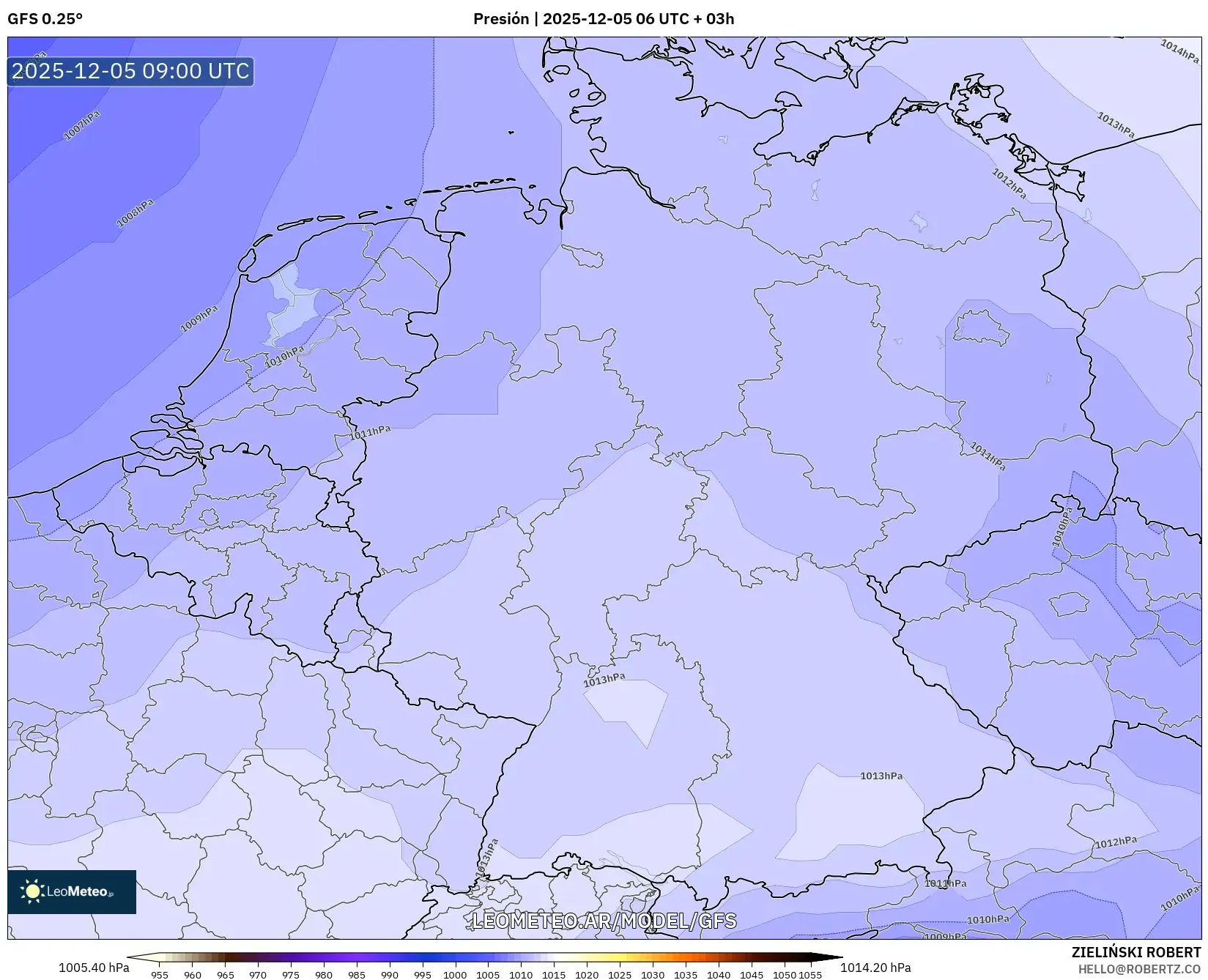 GFS model - Alemania, Presión